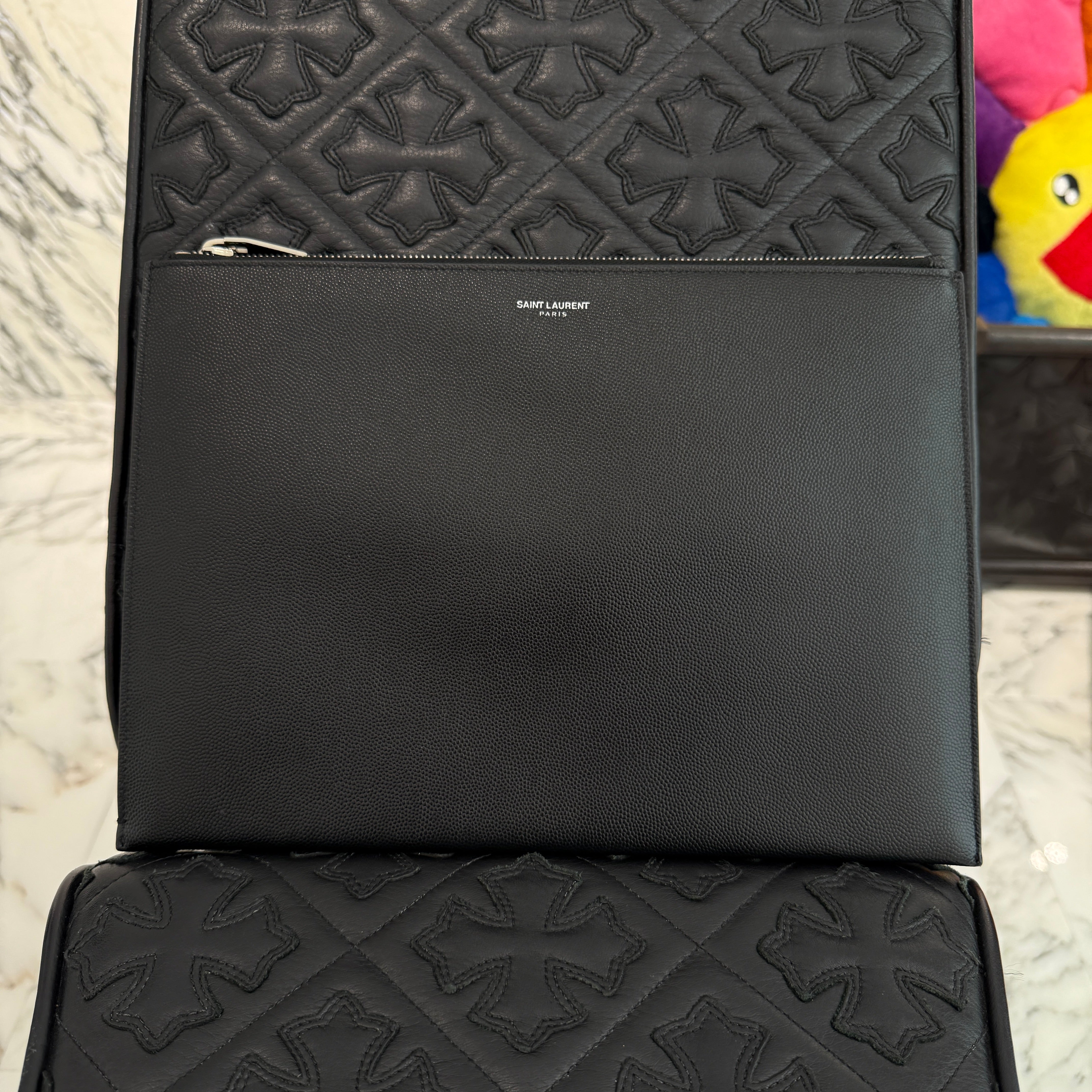 SAINT LAURENT PARIS Zip Leather Clutch Bag 3759500418 サンローランパリ ジップ レザー クラッチバッグ