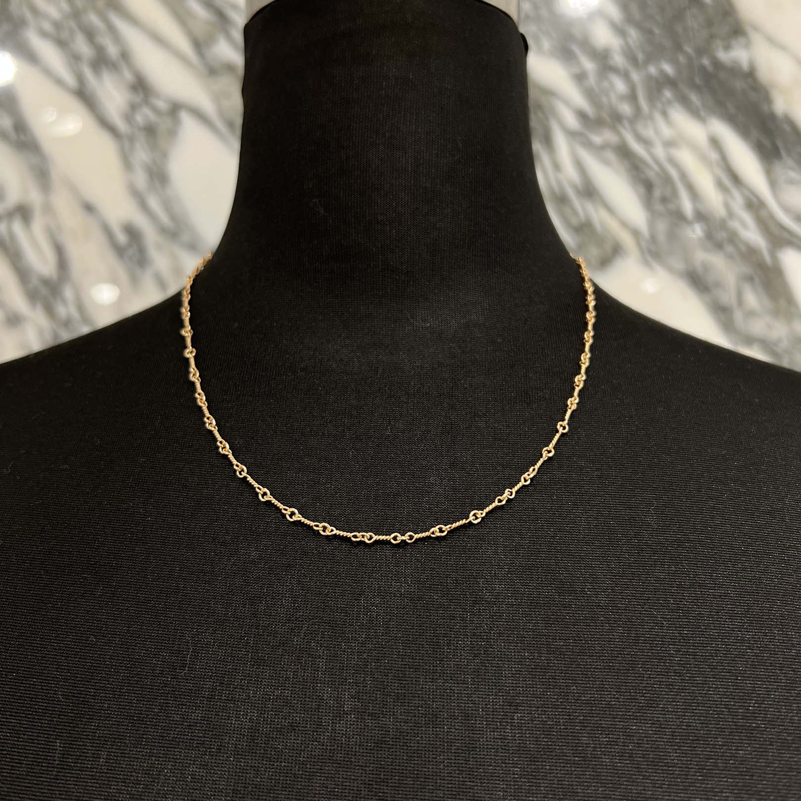 CHROME HEARTS 22K Twist Chain Necklace Size 18 Inch クロムハーツ 22K ツイストチェーン ネックレス サイズ18インチ