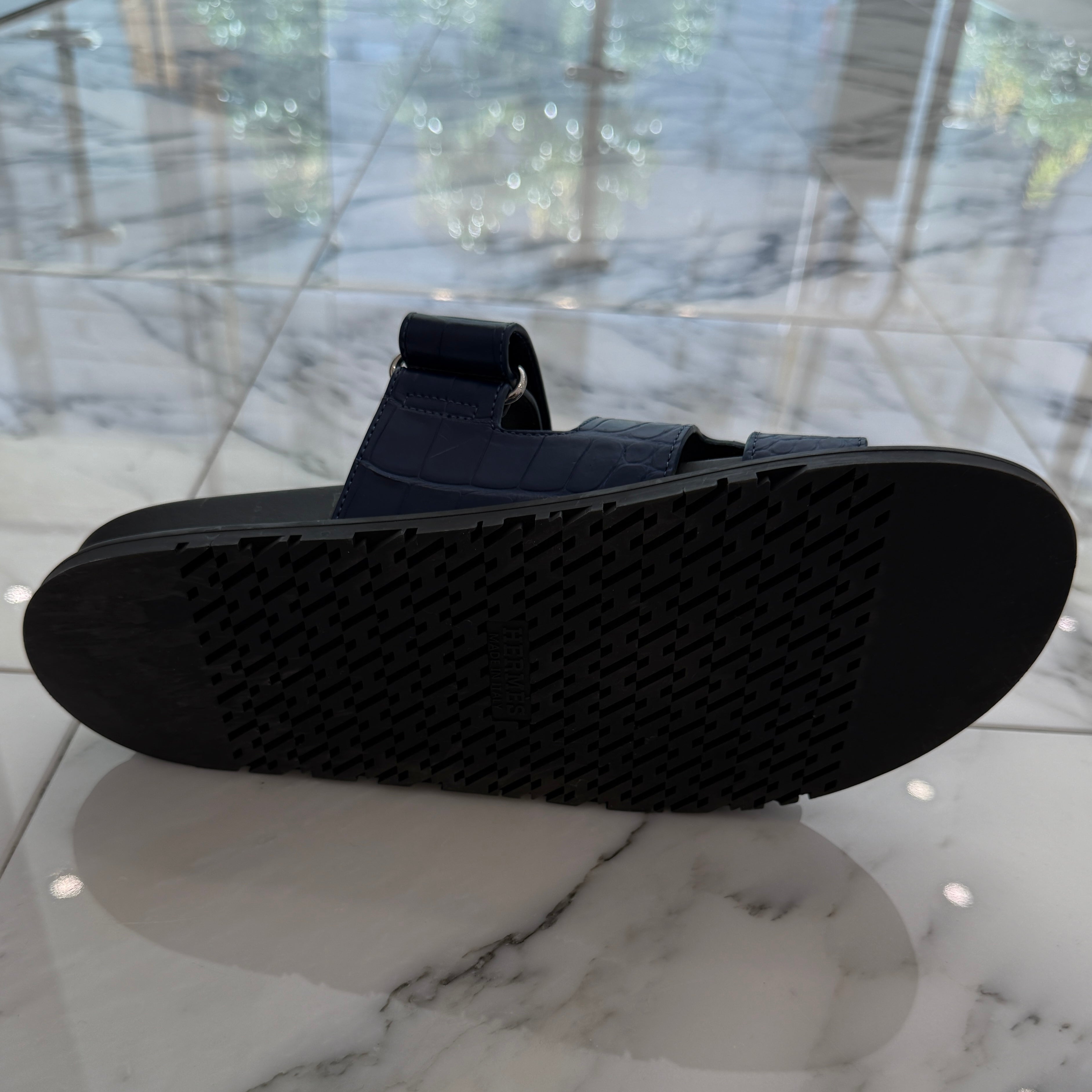 HERMES Alligator Leather Sandales "Femme Chypre" R刻印 Size 43 エルメス アリゲーターレザー サンダル "シプレ" サイズ43