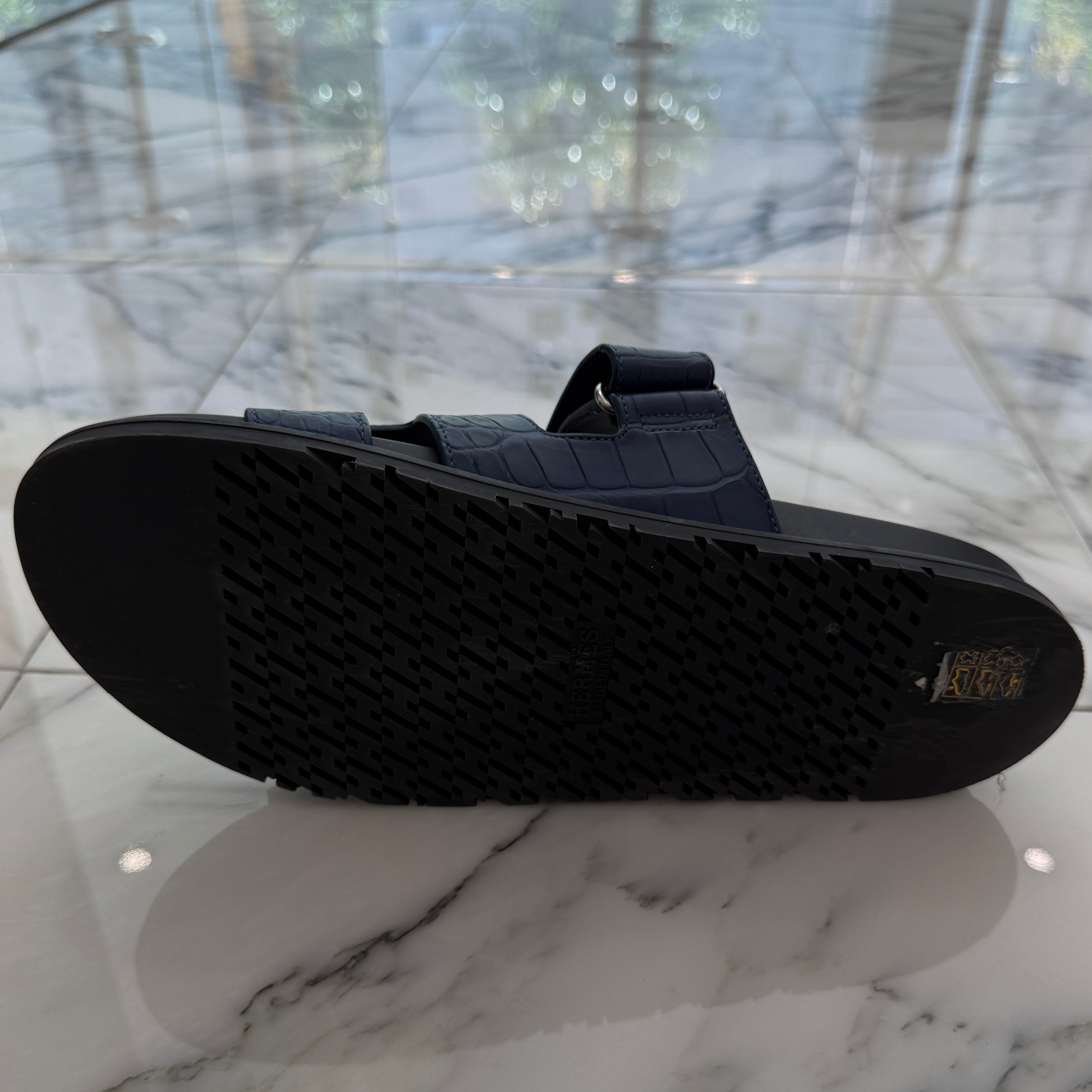 HERMES Alligator Leather Sandales "Femme Chypre" R刻印 Size 43 エルメス アリゲーターレザー サンダル "シプレ" サイズ43