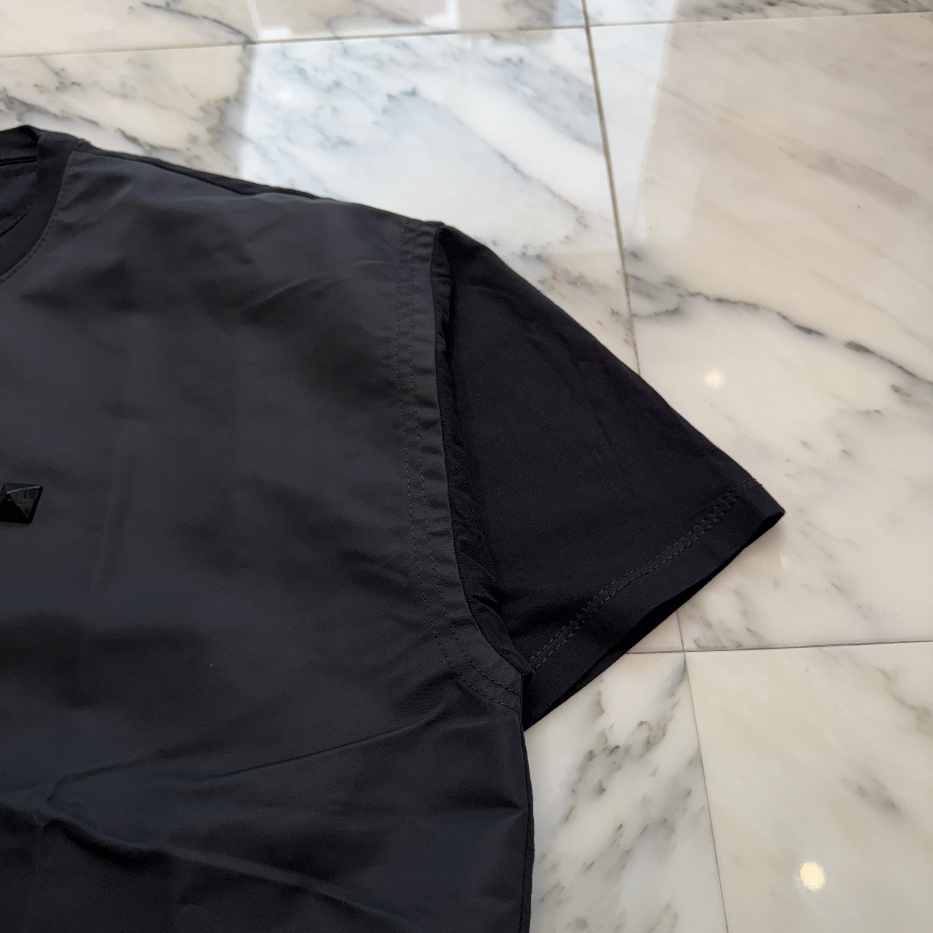 VALENTINO 2022SS Iconic Studded Panelled Shell Cotton Jersey Tee 1V0MG10J8Y2 size XL バレンティノ アイコニック スタッズパネルシェル コットンジャージーTシャツ サイズXL