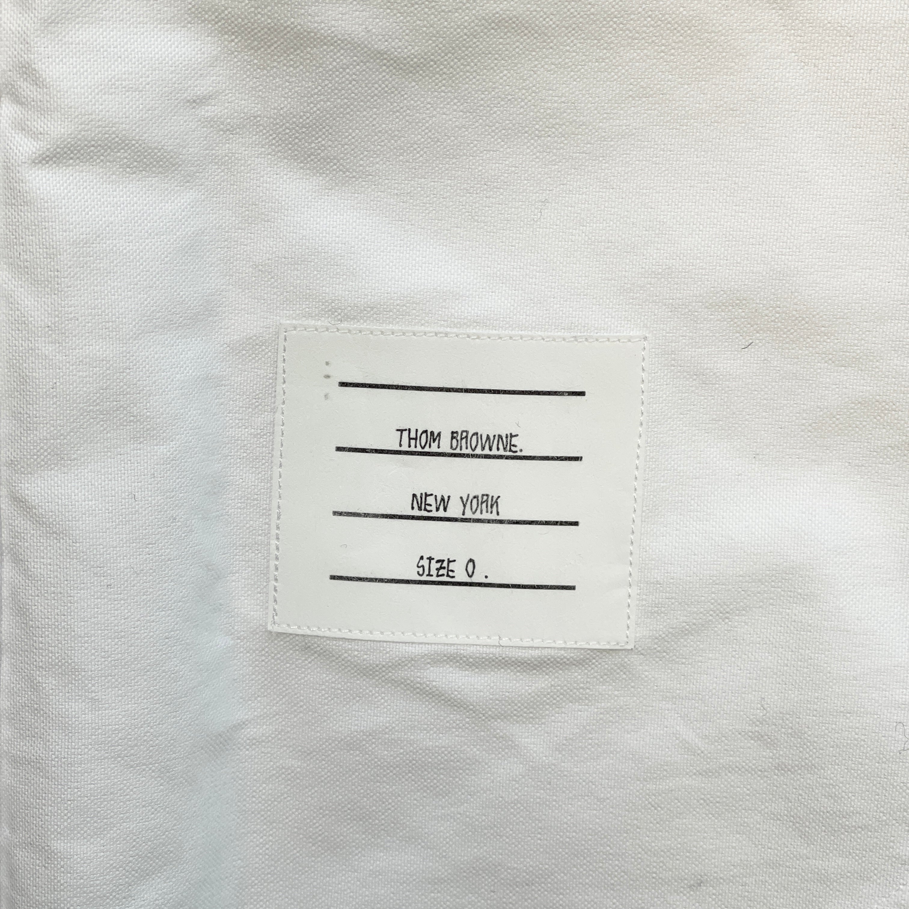 THOM BROWNE White Oxford Striped Elastic Seam Shirt MWL270A-00139100 Size 0 トムブラウン ホワイト オックスフォード ストライプ エラスティックシーム シャツ サイズ0
