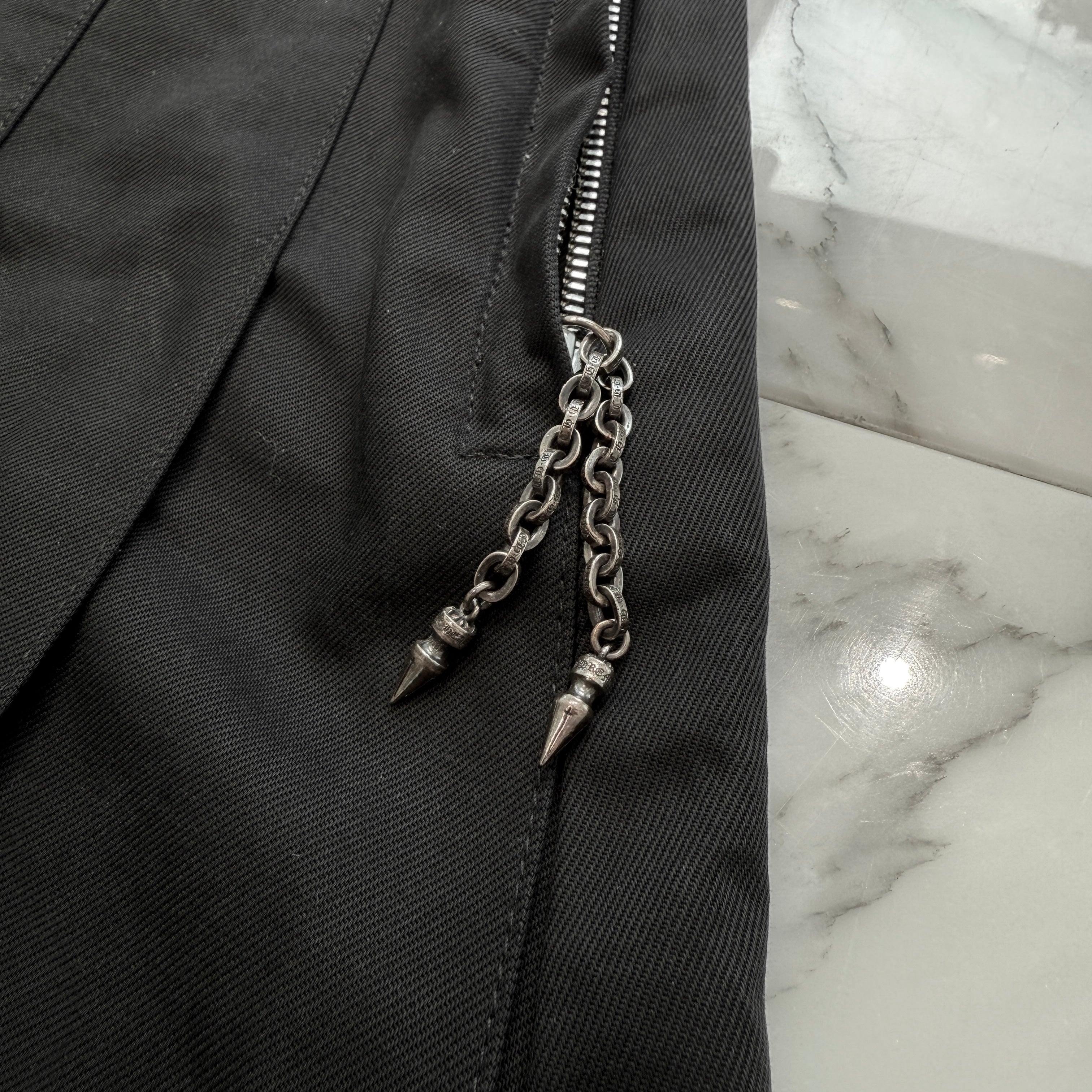 CHROME HEARTS YNOT Viny Heart Button Cotton Skirt Size 27 クロムハーツ ワイノット ヴィニーハートボタン コットンスカート サイズ27