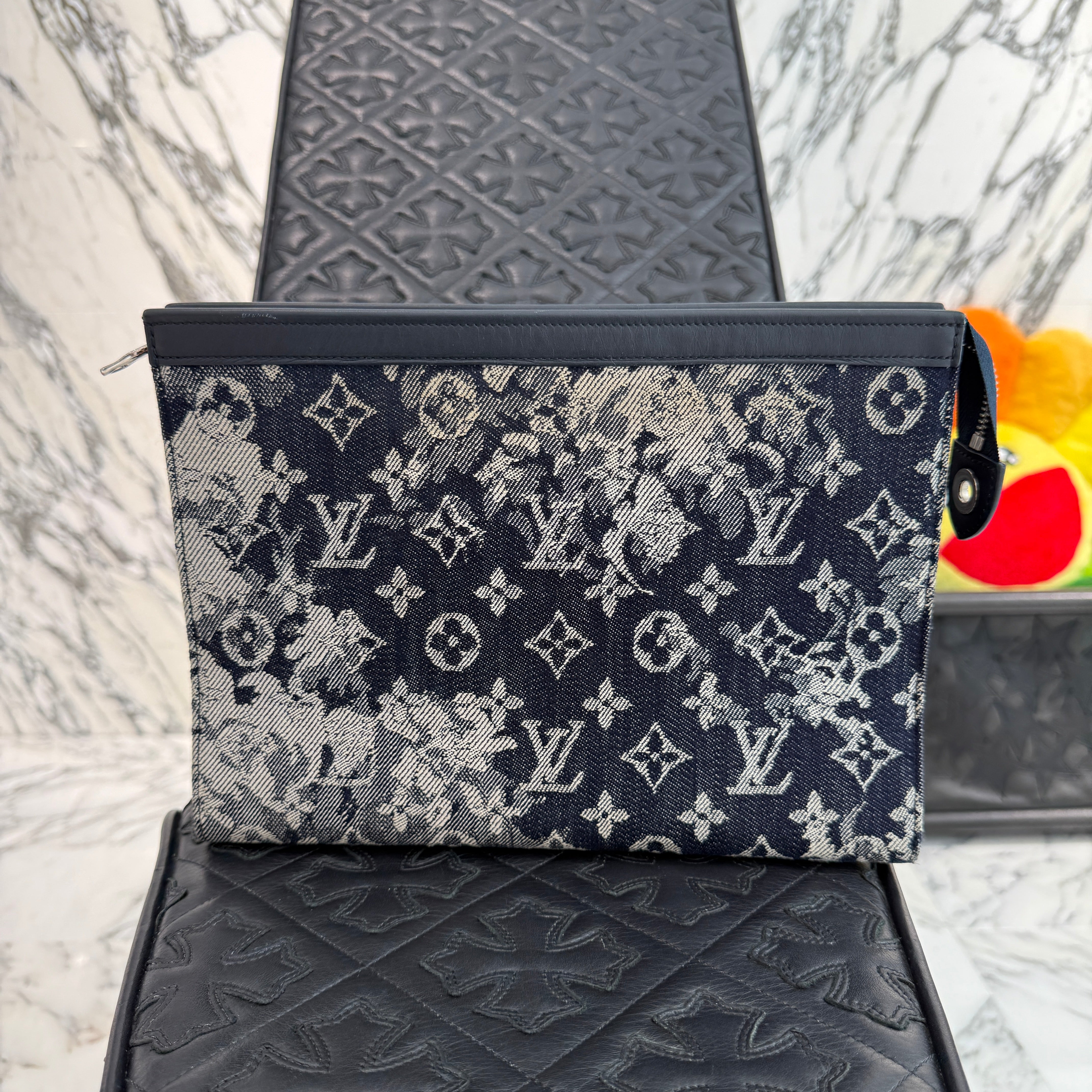 LOUIS VUITTON 2021SS Monogram Tapestry Pochette Voyage Clutch Bag MM M80034 ルイヴィトン モノグラム タペストリー ポシェット ヴォヤージュ クラッチバッグ MM