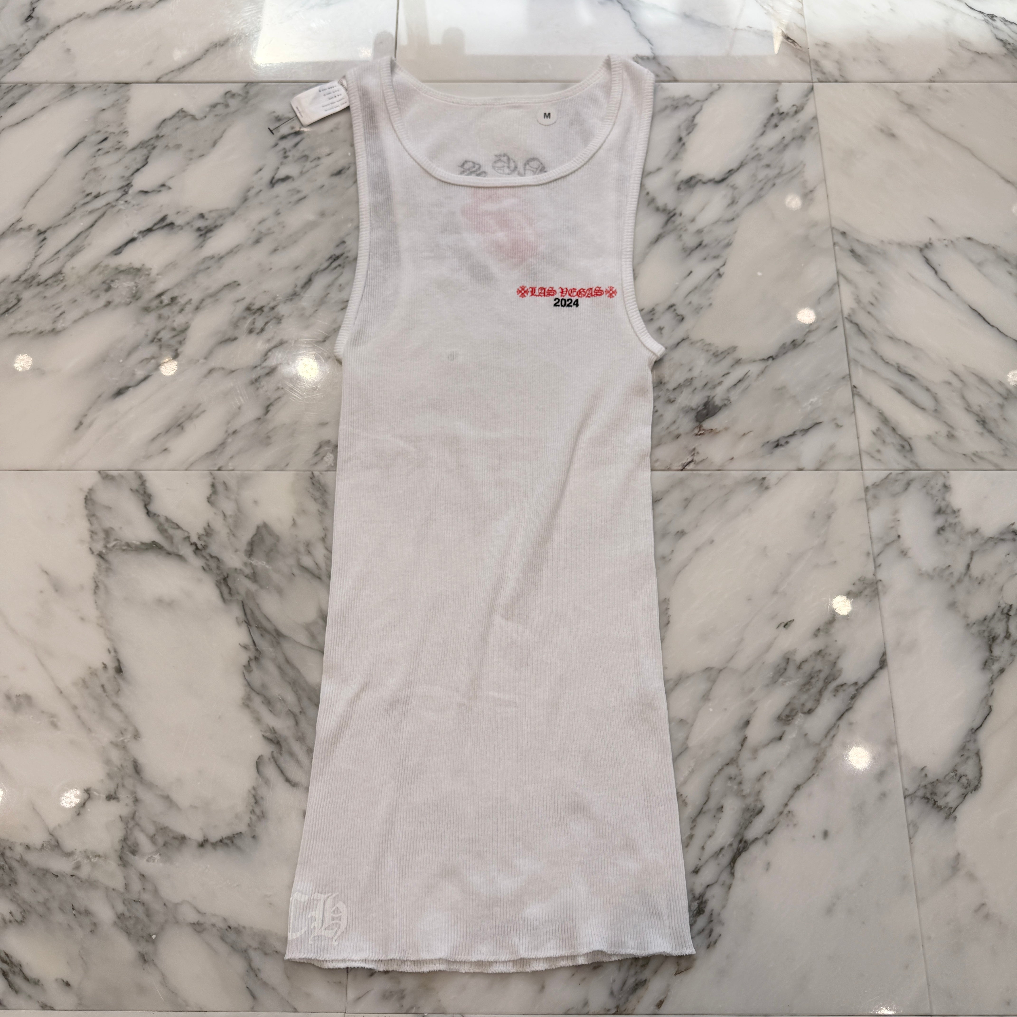 CHROME HEARTS × The Rolling Stones Rip & Tan Horseshoe Tank Top