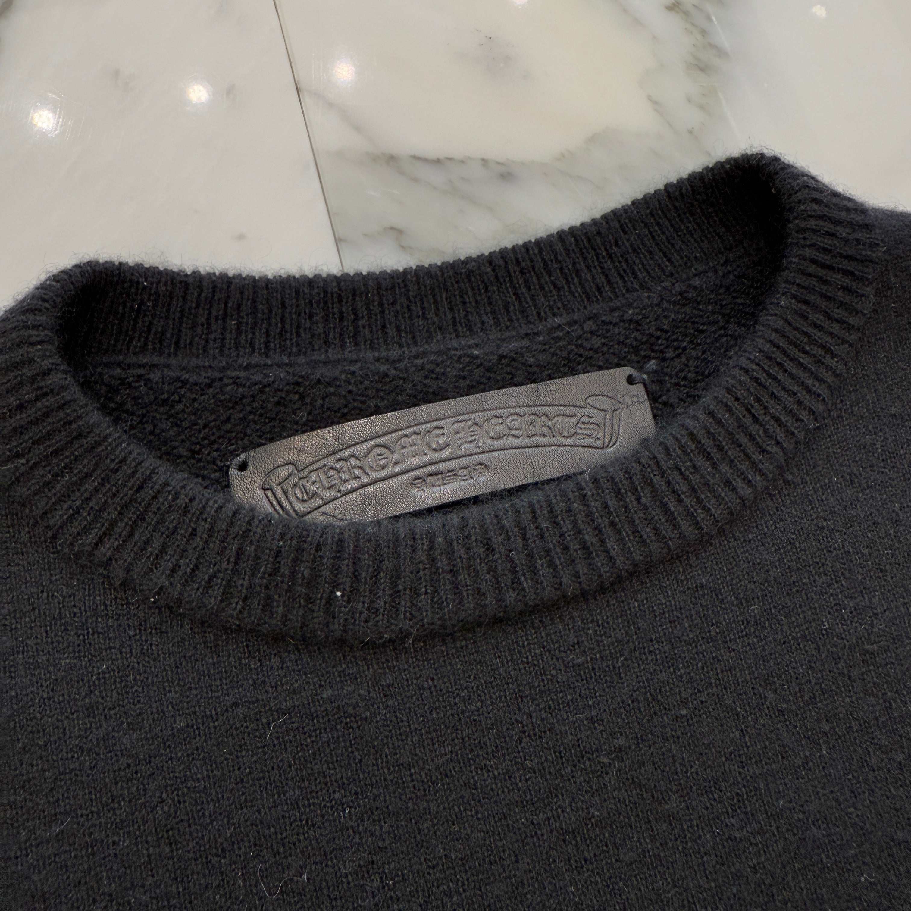 CHROME HEARTS Y NOT Cashmere Logo Embroidery Knit Sweater Size L クロムハーツ ワイノット カシミヤ ロゴ刺繍 ニットセーター サイズL