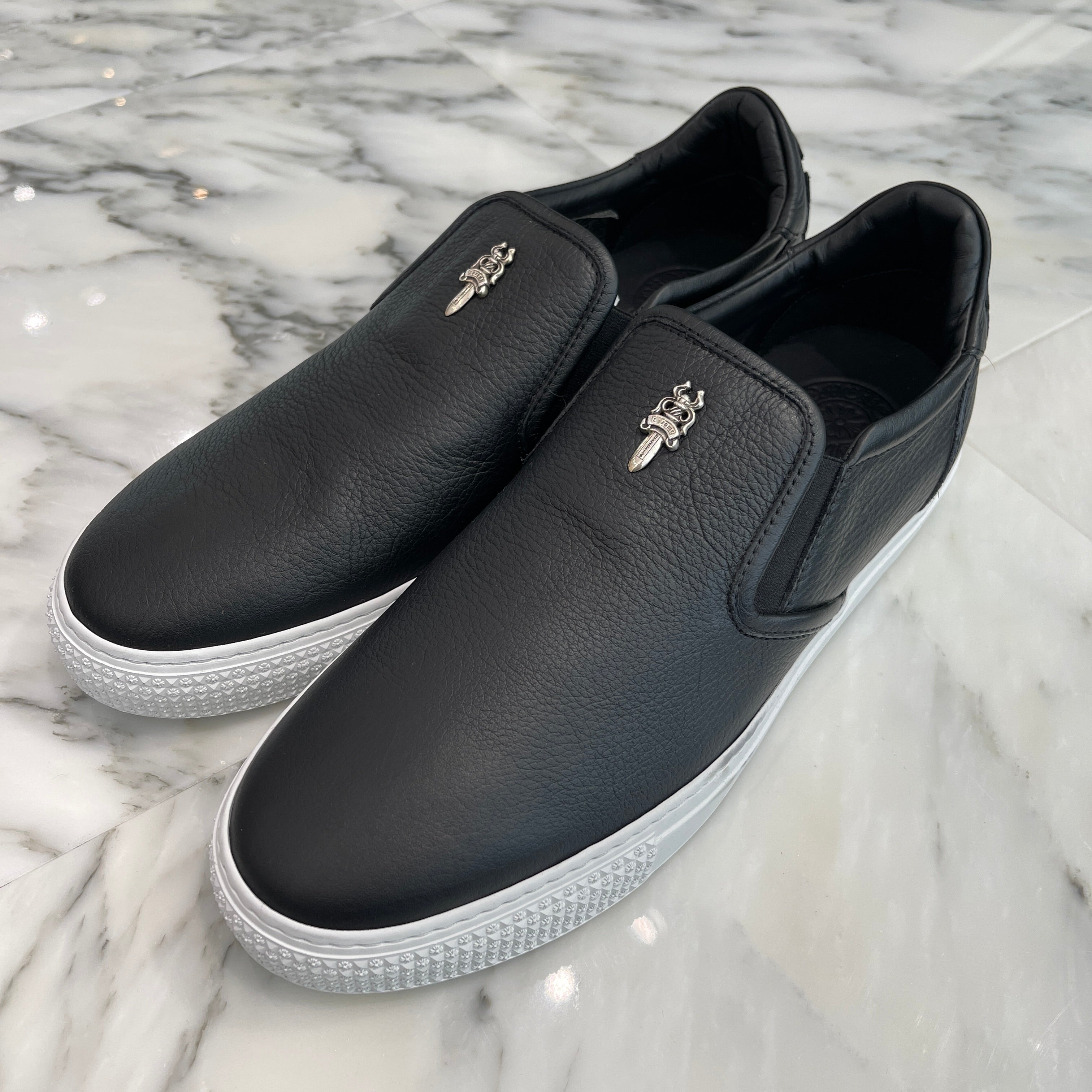 CHROME HEARTS CH Plus Leather Patch Dagger Slip On Size 41 クロムハーツ CHプラス レザーパッチ ダガー スリッポン サイズ41