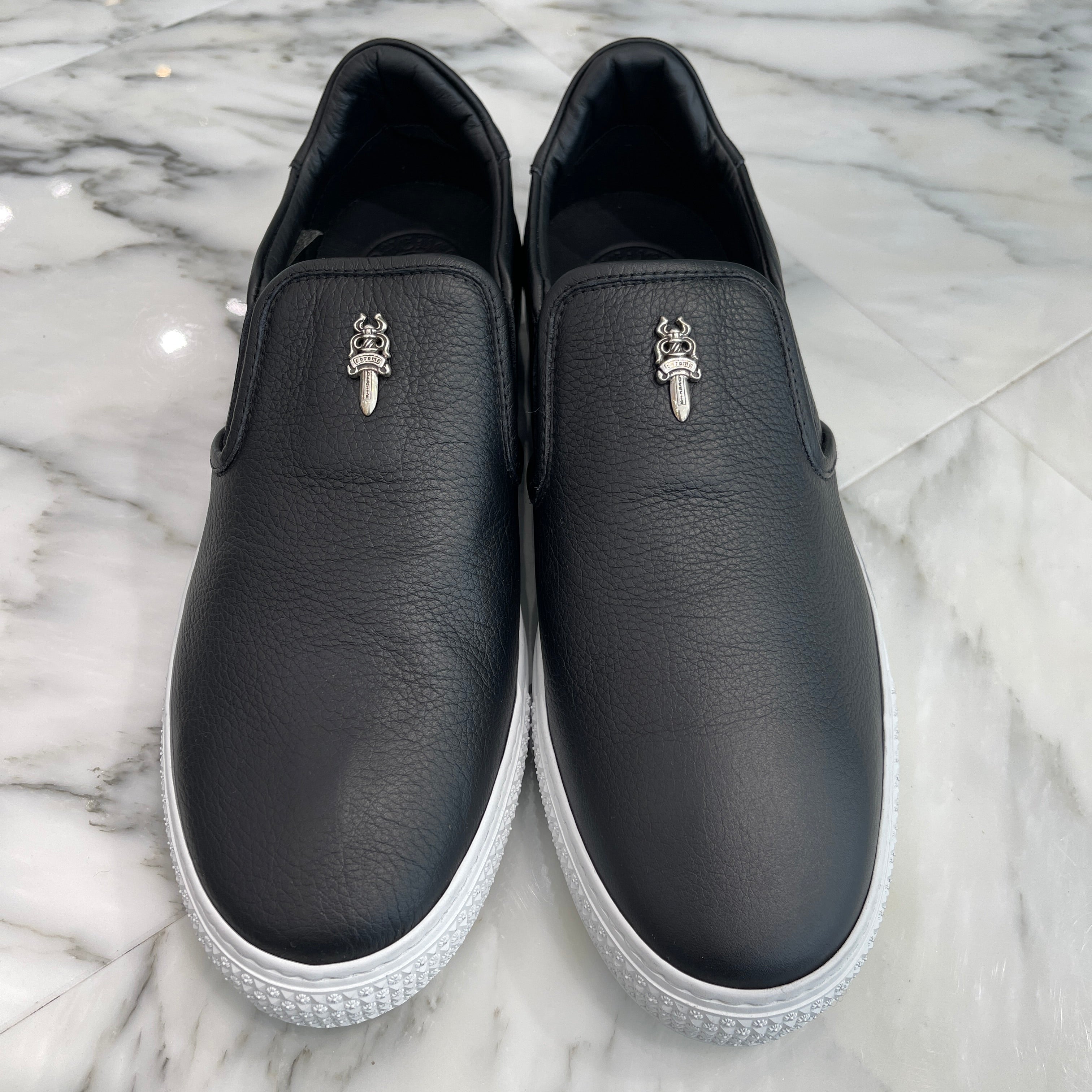 CHROME HEARTS CH Plus Leather Patch Dagger Slip On Size 41 クロムハーツ CHプラス レザーパッチ ダガー スリッポン サイズ41