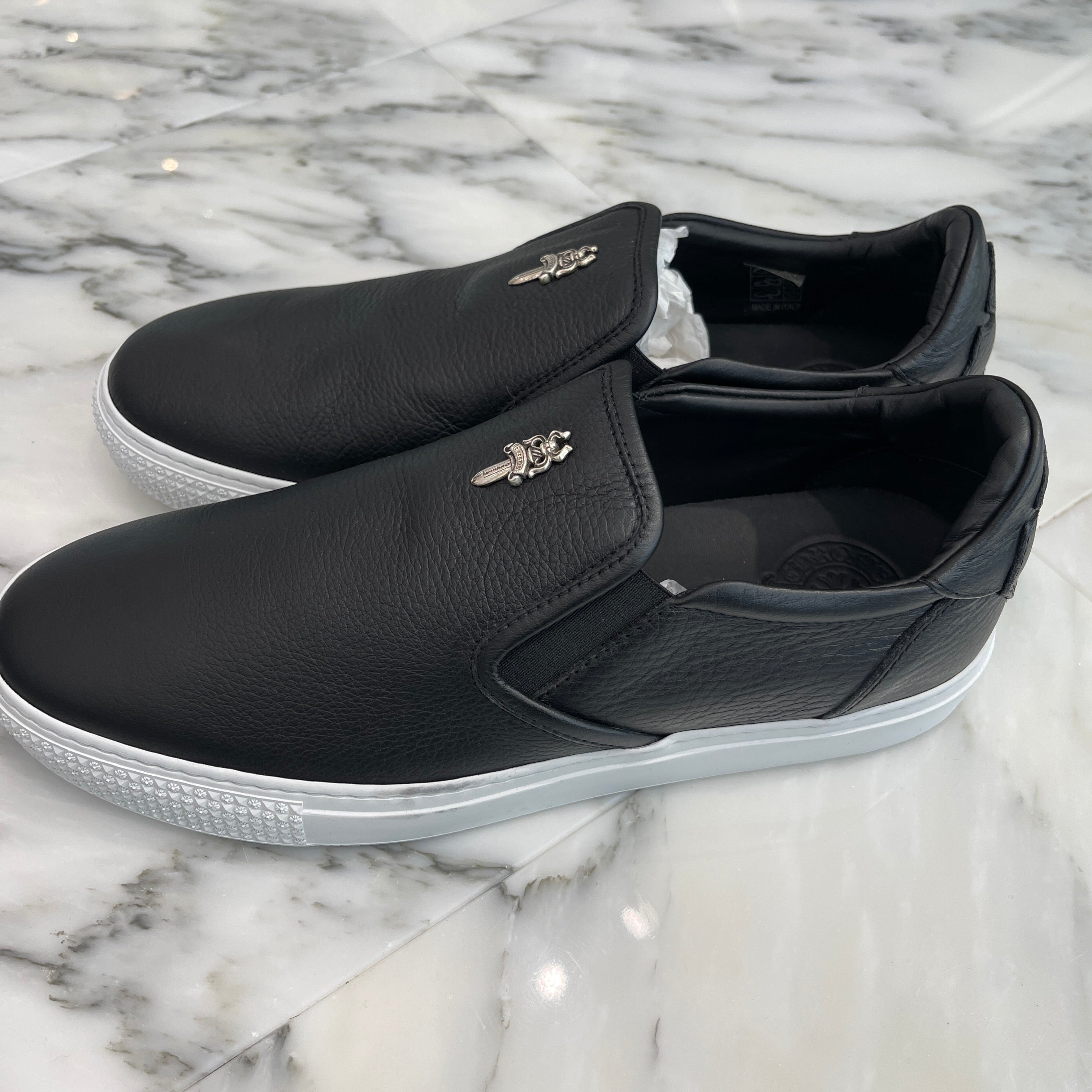 CHROME HEARTS CH Plus Leather Patch Dagger Slip On Size 41 クロムハーツ CHプラス レザーパッチ ダガー スリッポン サイズ41