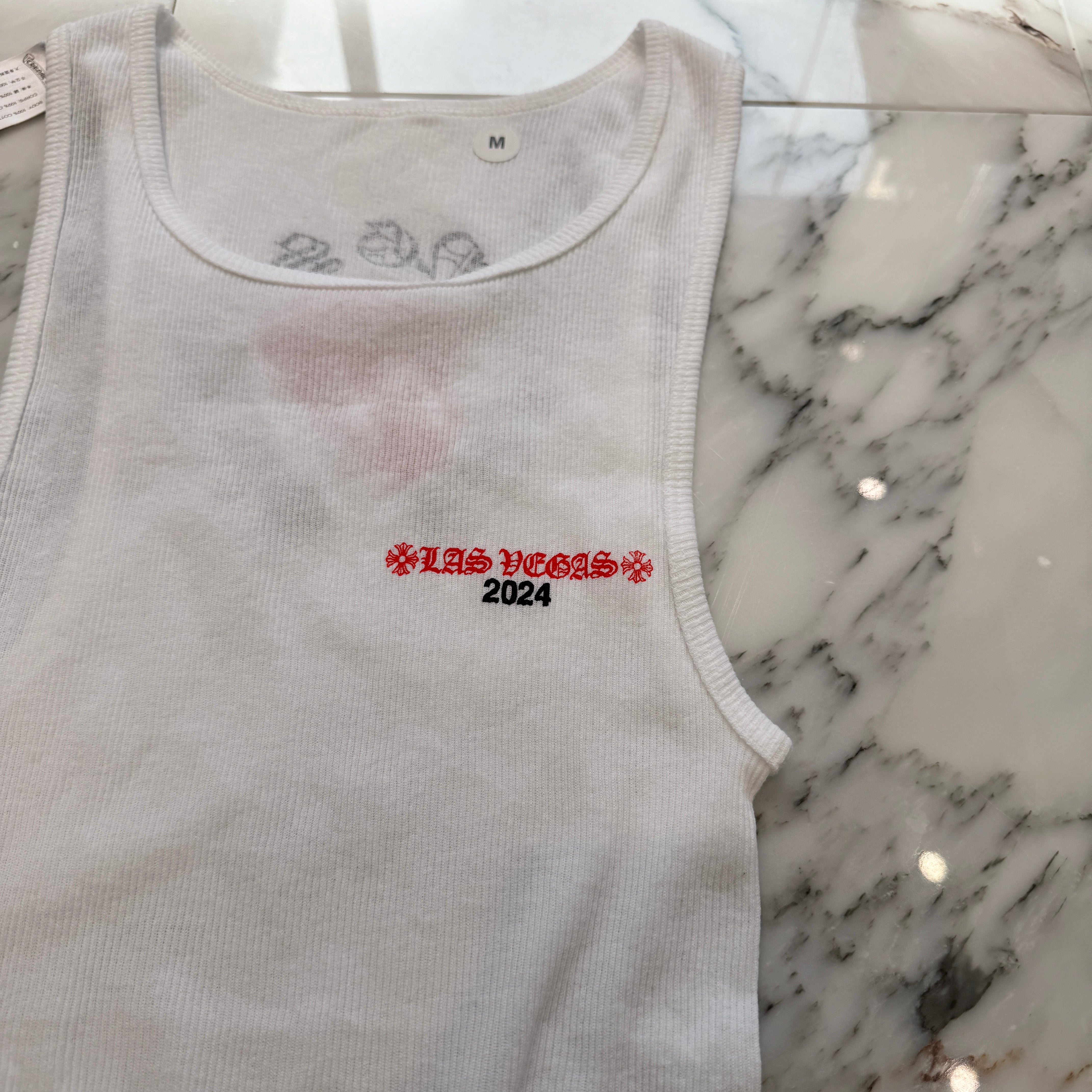 CHROME HEARTS × The Rolling Stones Rip & Tan Horseshoe Tank Top
