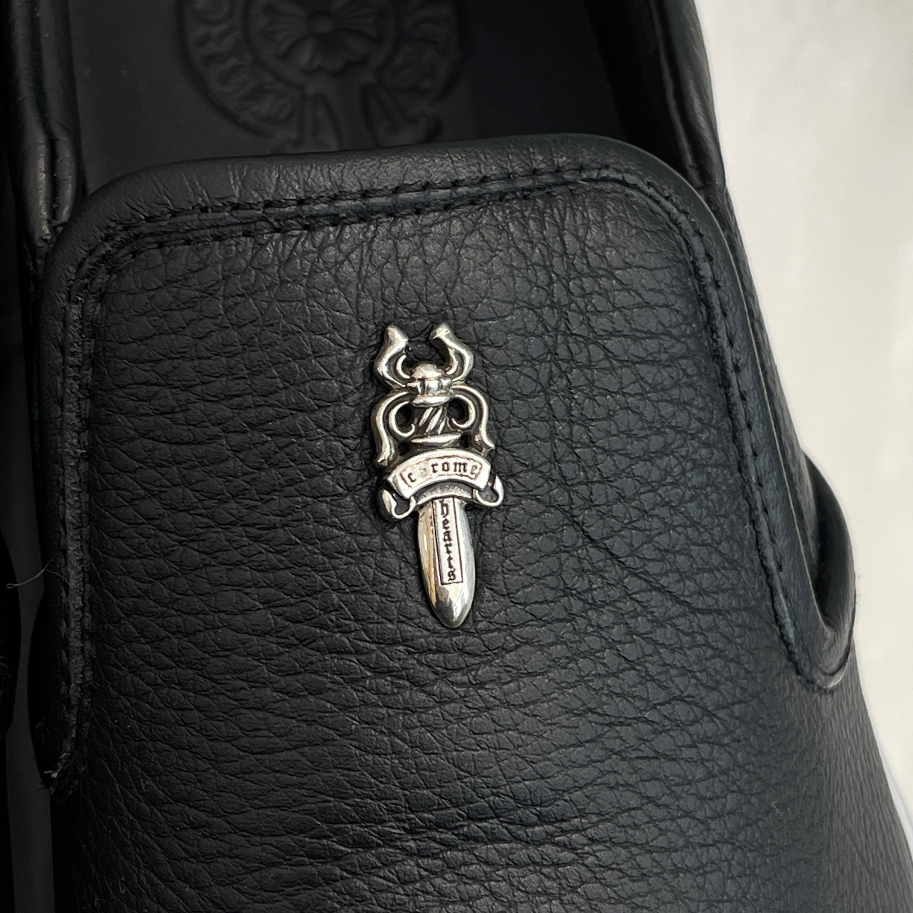 CHROME HEARTS CH Plus Leather Patch Dagger Slip On Size 41 クロムハーツ CHプラス レザーパッチ ダガー スリッポン サイズ41