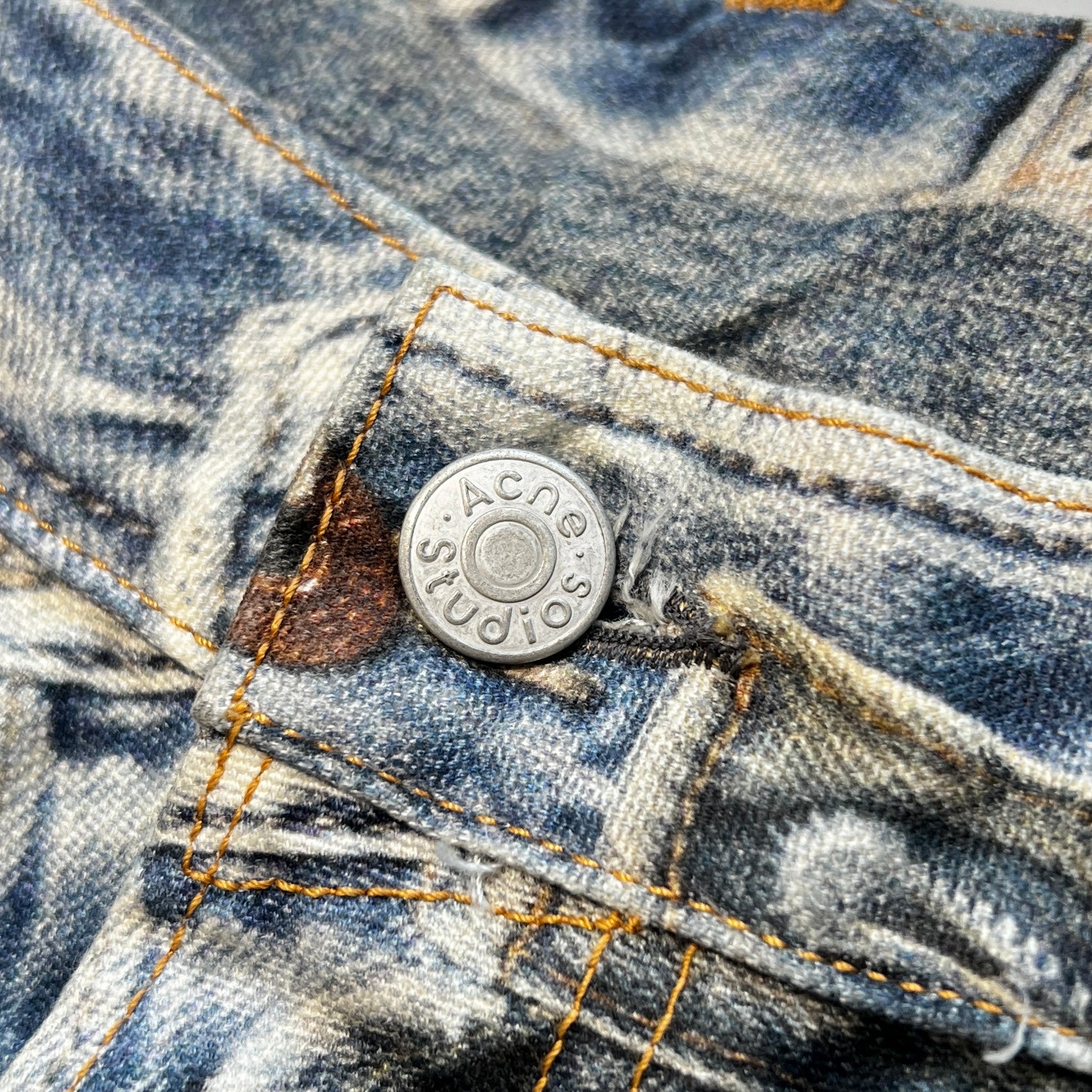 Acne Studios 2023SS 3D Printed Super Baggy Fit Jeans FN-MN-TROU001097 Size 46 アクネストゥディオス 3D プリントスーパーバギーフィットジーンズ サイズ46