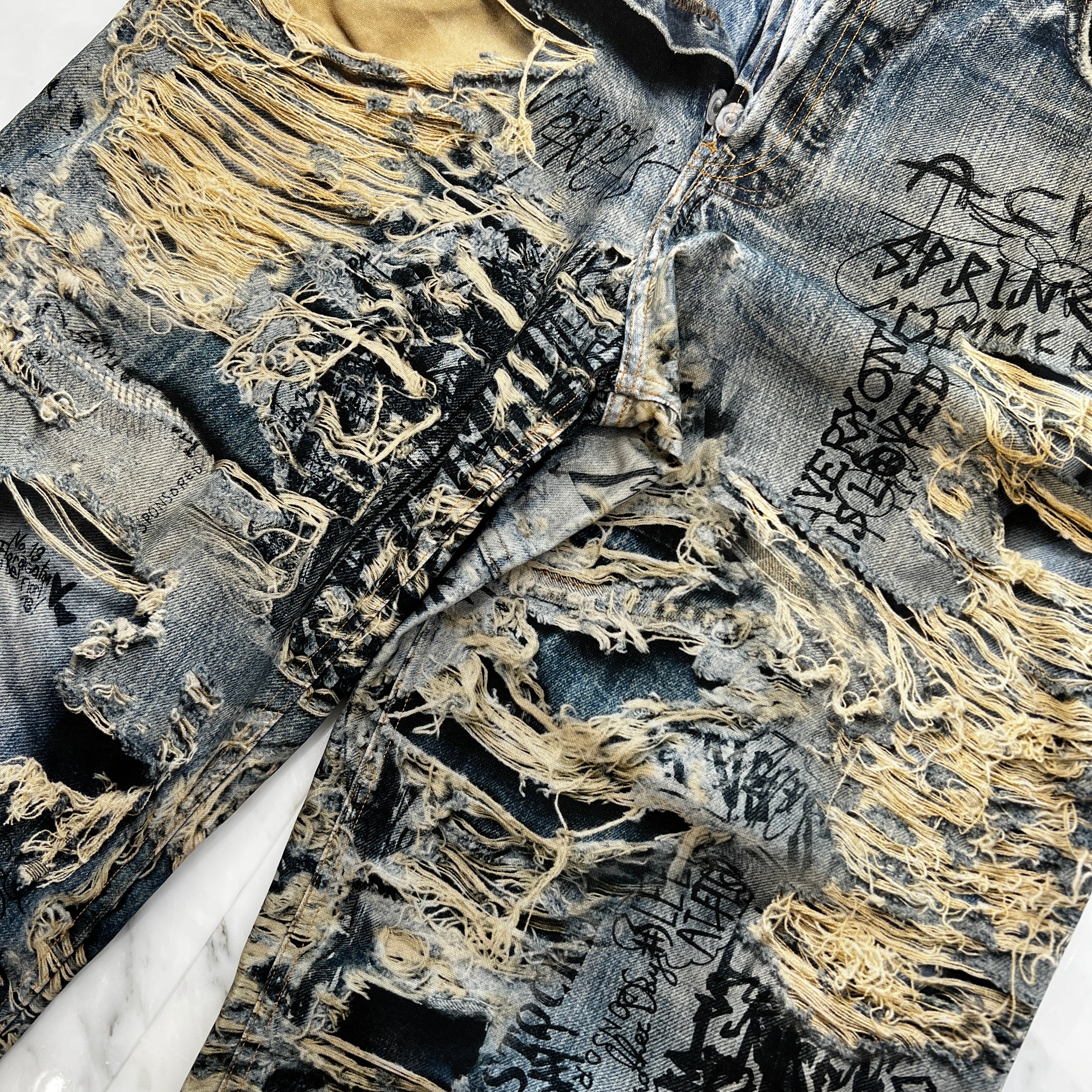 Acne Studios 2023SS 3D Printed Super Baggy Fit Jeans FN-MN-TROU001097 Size 46 アクネストゥディオス 3D プリントスーパーバギーフィットジーンズ サイズ46