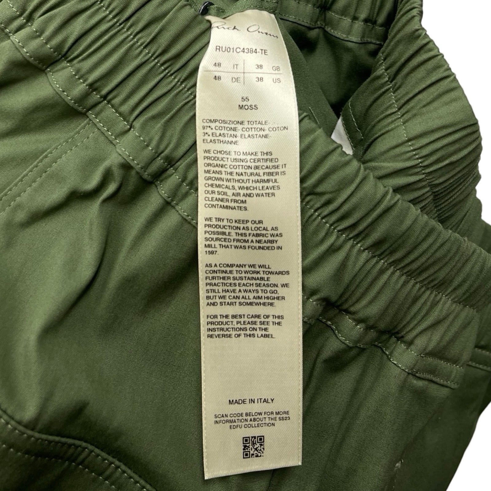 Rick Owens 2023SS Ricks Pods RU01C4384-TE Size 48