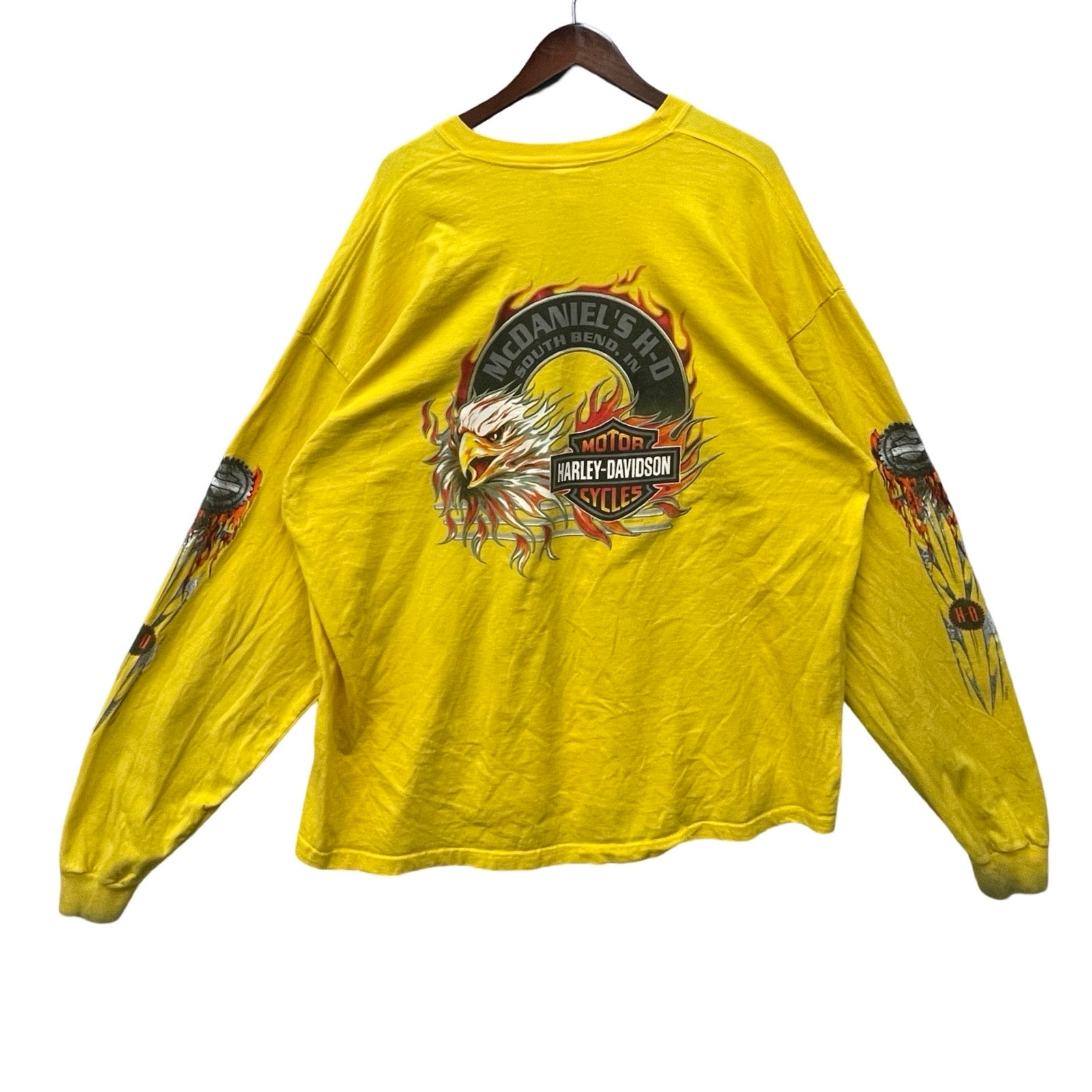 Vintage 00's Harley-Davidson "McDANIEL'S H-D" EAGLE 2004 L/S Tee Size 3XL