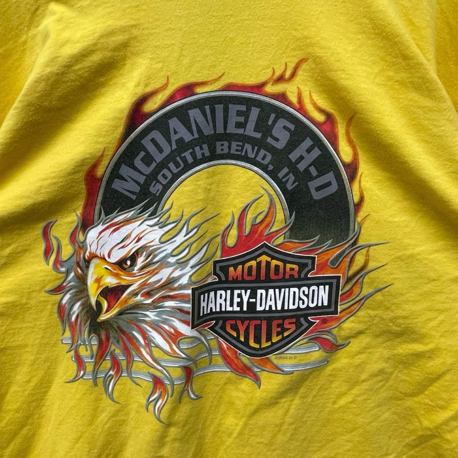 Vintage 00's Harley-Davidson "McDANIEL'S H-D" EAGLE 2004 L/S Tee Size 3XL