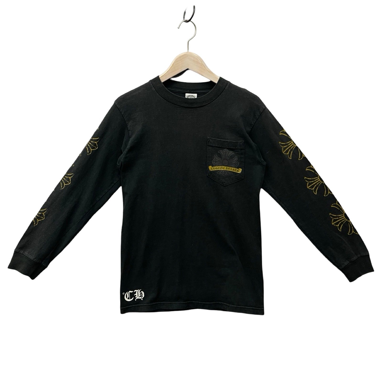 CHROME HEARTS Scroll Label Back Horseshoe Long Sleeve Tee Size S