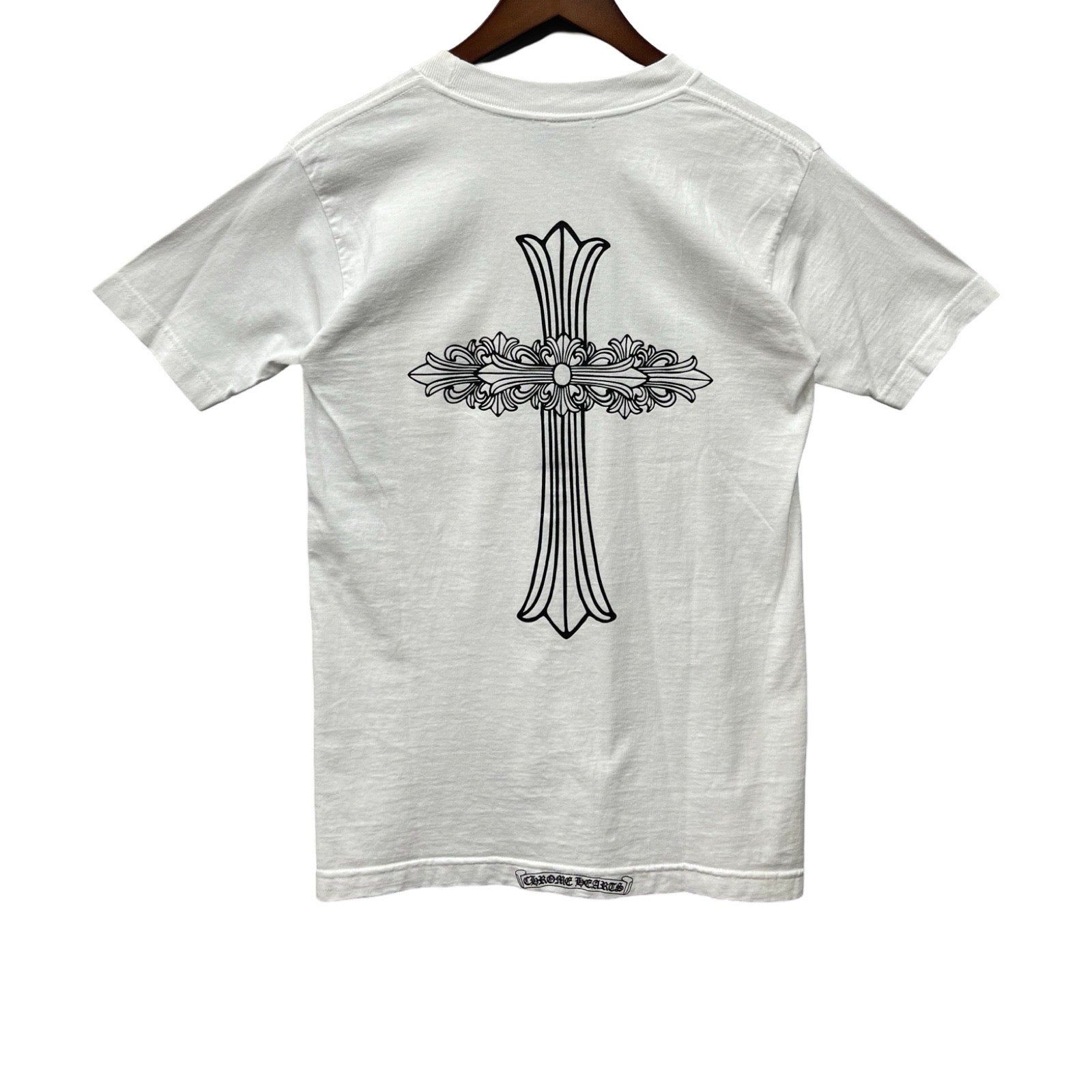 CHROME HEARTS Neck Logo Back Cross Tee Size S