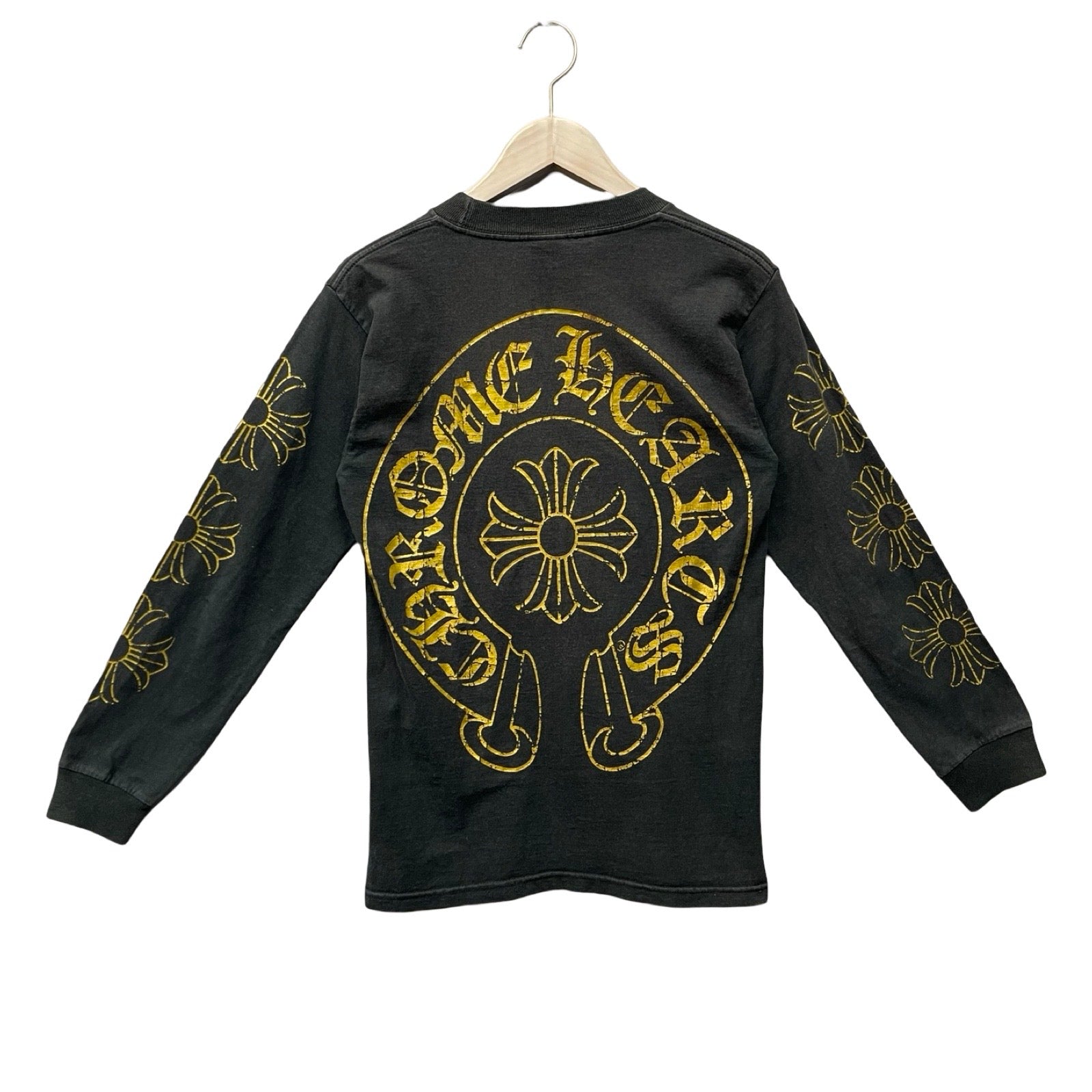 CHROME HEARTS Scroll Label Back Horseshoe Long Sleeve Tee Size S
