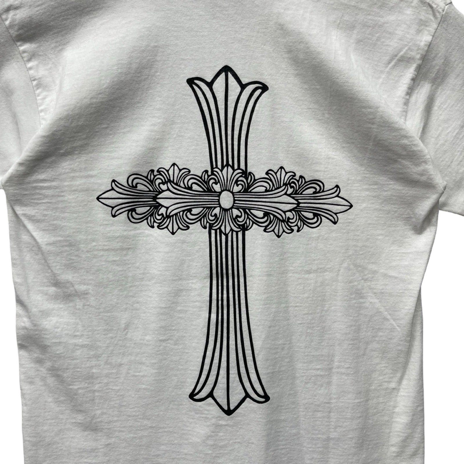 CHROME HEARTS Neck Logo Back Cross Tee Size S