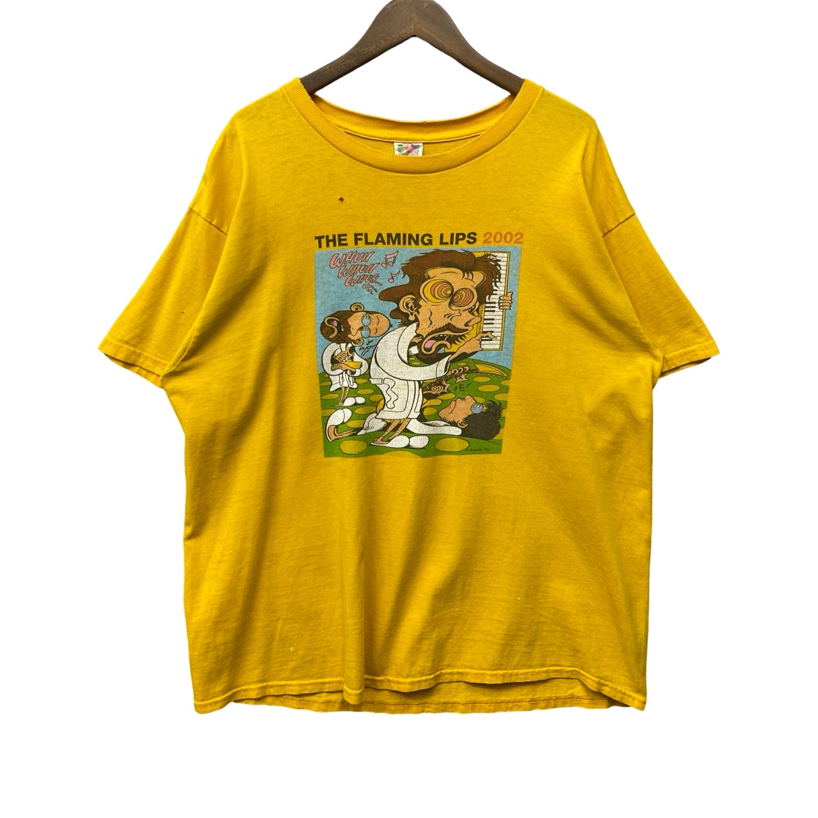 Vintage 00's The Flaming Lips 2002 Post Punk Whuh Whuh Whuh Band Promo S/S Tee Size XL