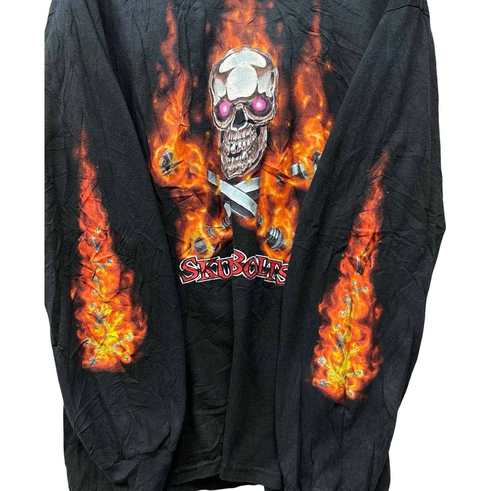 Vintage 90's "SKULL BOLTS" L/S Tee Size XL