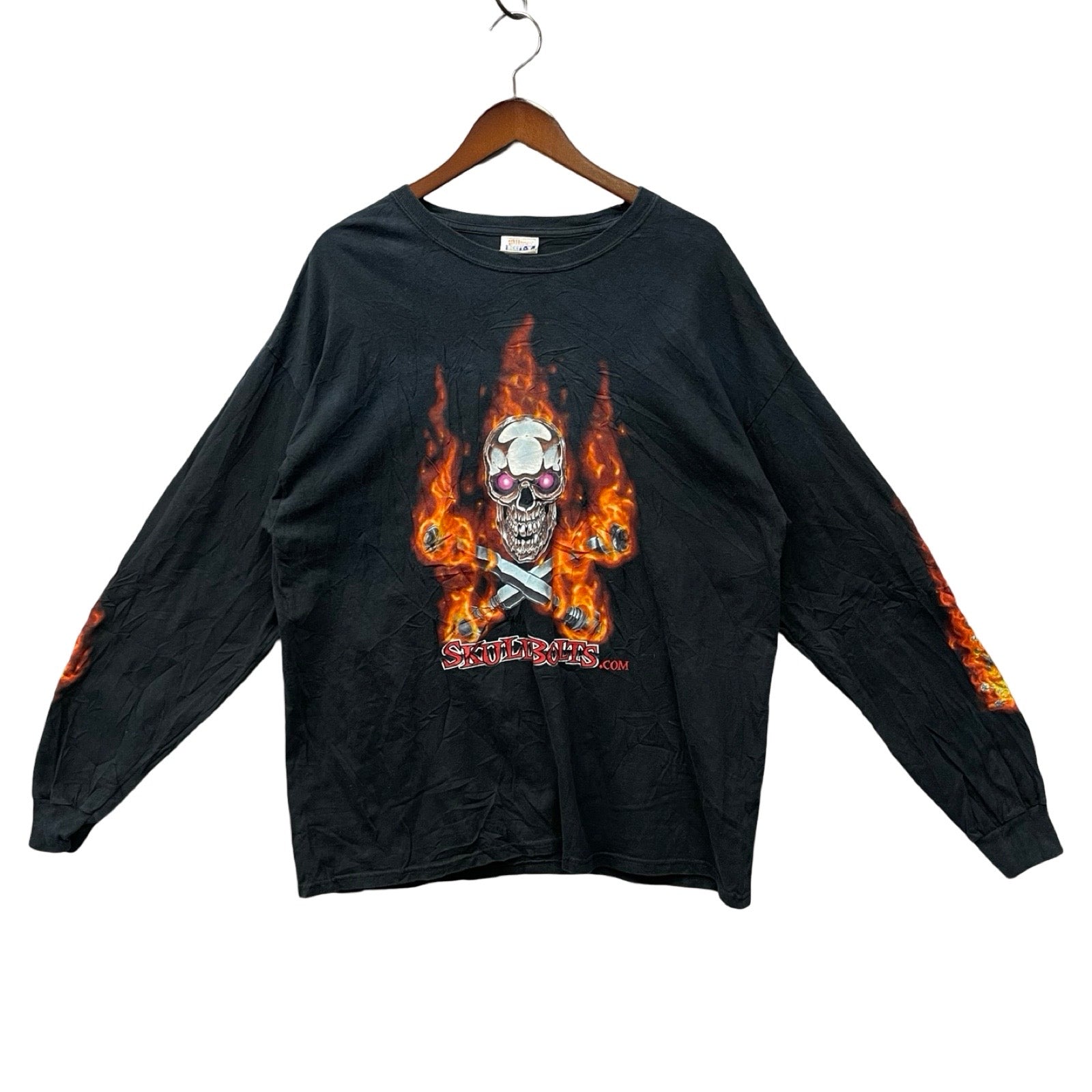Vintage 90's "SKULL BOLTS" L/S Tee Size XL