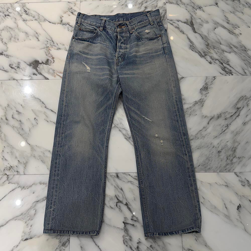CELINE 2024AW Distressed Mid Rise Kart Denim Pants N574_967W_CAU1 Size 28 セリーヌ ダメージ加工 ミドルライズ カート デニム パンツ サイズ28