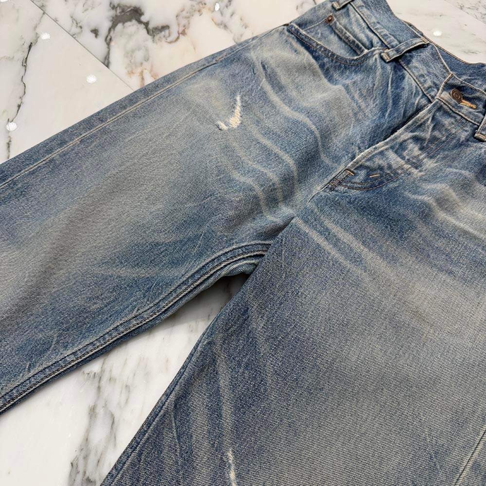 CELINE 2024AW Distressed Mid Rise Kart Denim Pants N574_967W_CAU1 Size 28 セリーヌ ダメージ加工 ミドルライズ カート デニム パンツ サイズ28
