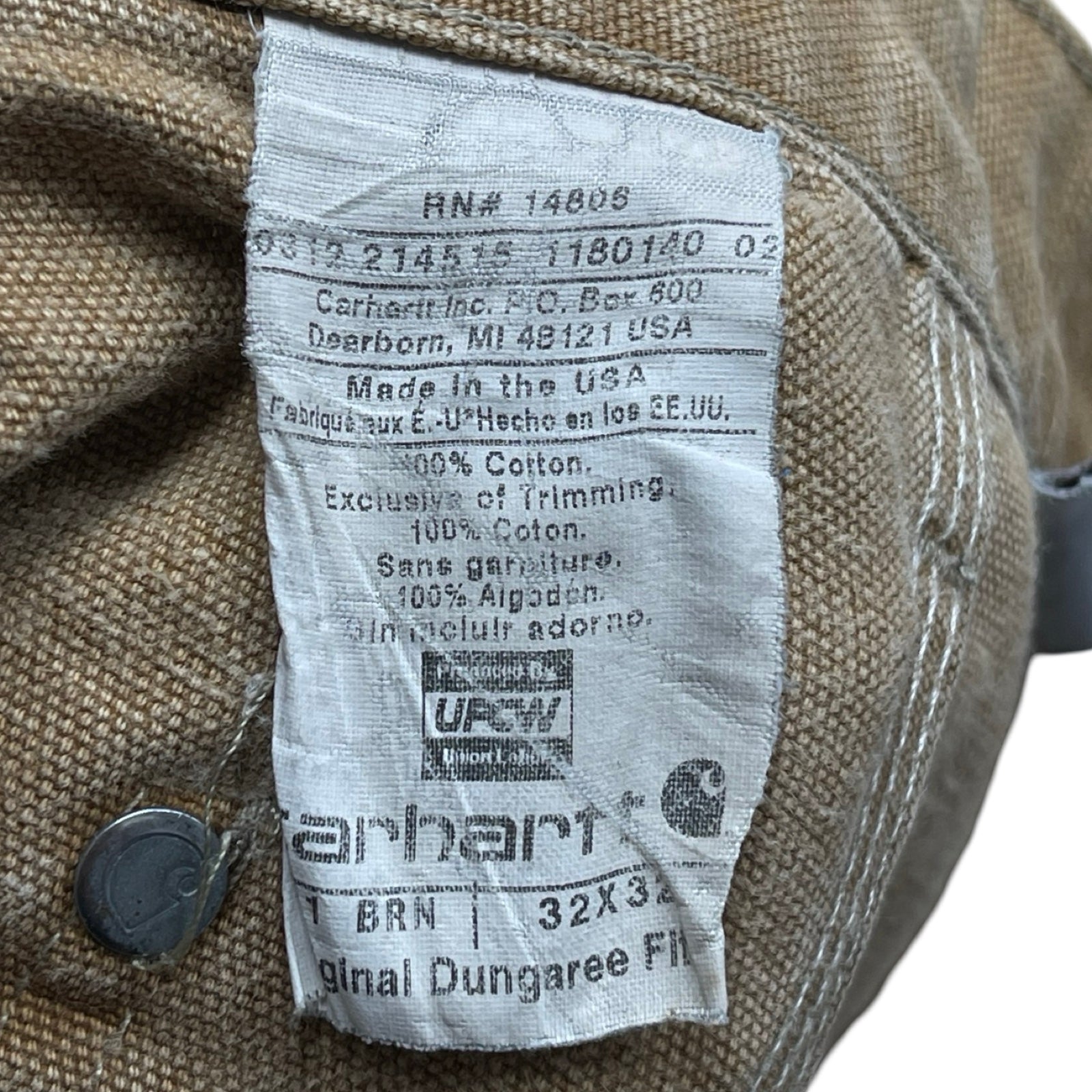 Carhartt Double Knee Denim Painter Pants Size 32×32