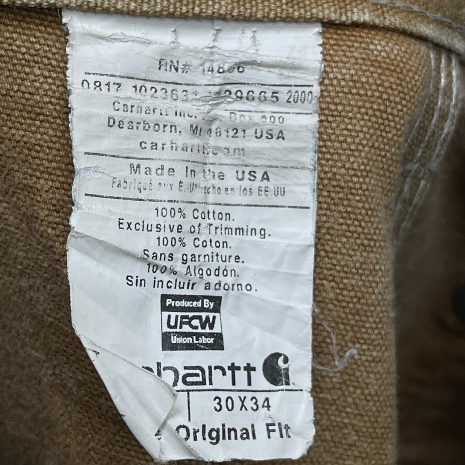 Carhartt Double Knee Denim Painter Pants Size 30×34