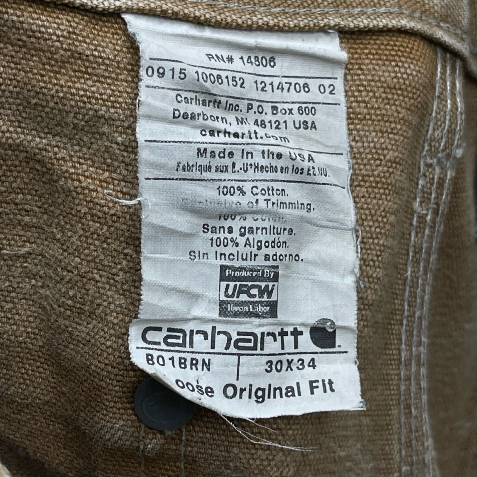 Carhartt Double Knee Denim Painter Pants Size 30×34