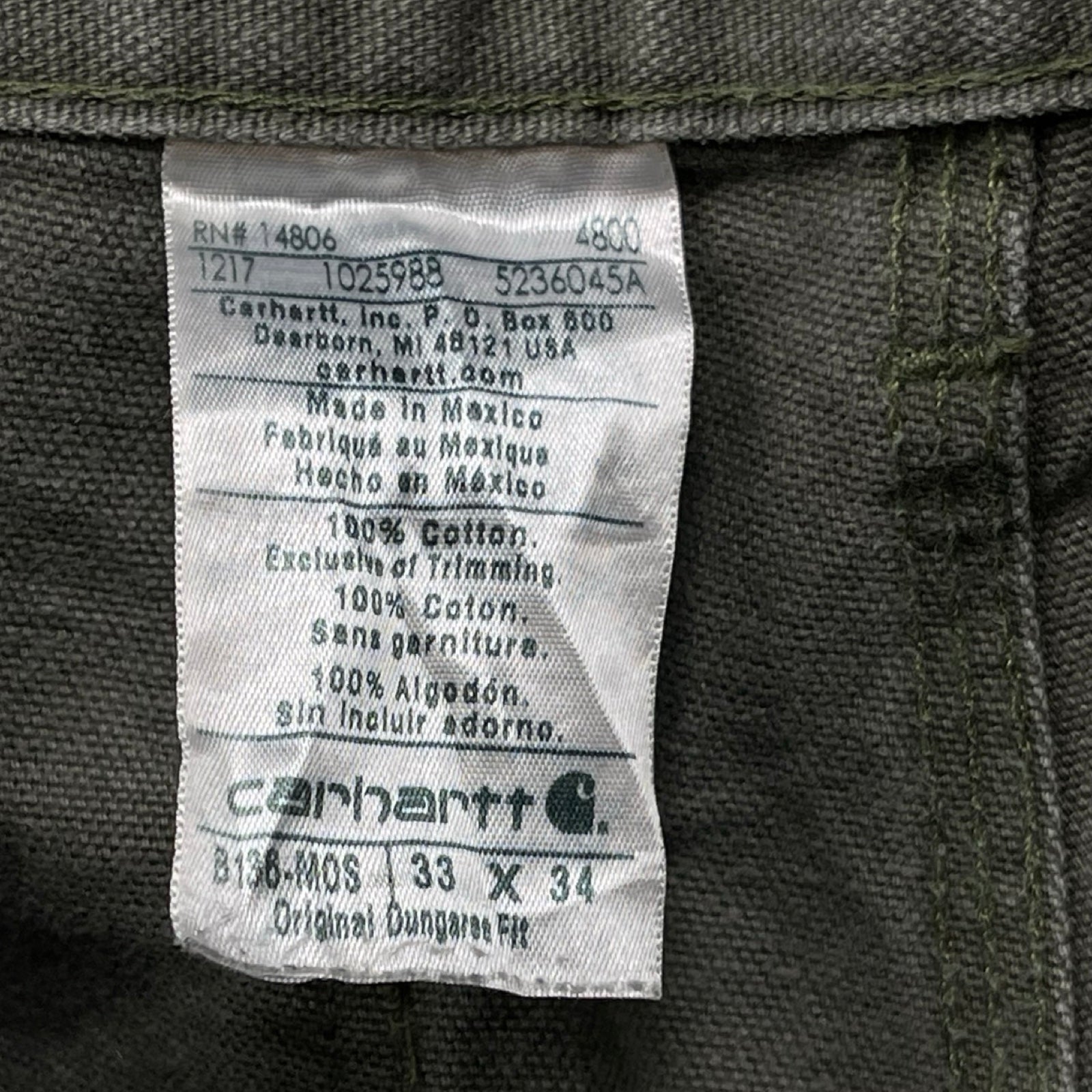 Carhartt Double Knee Denim Painter Pants Size 33×34