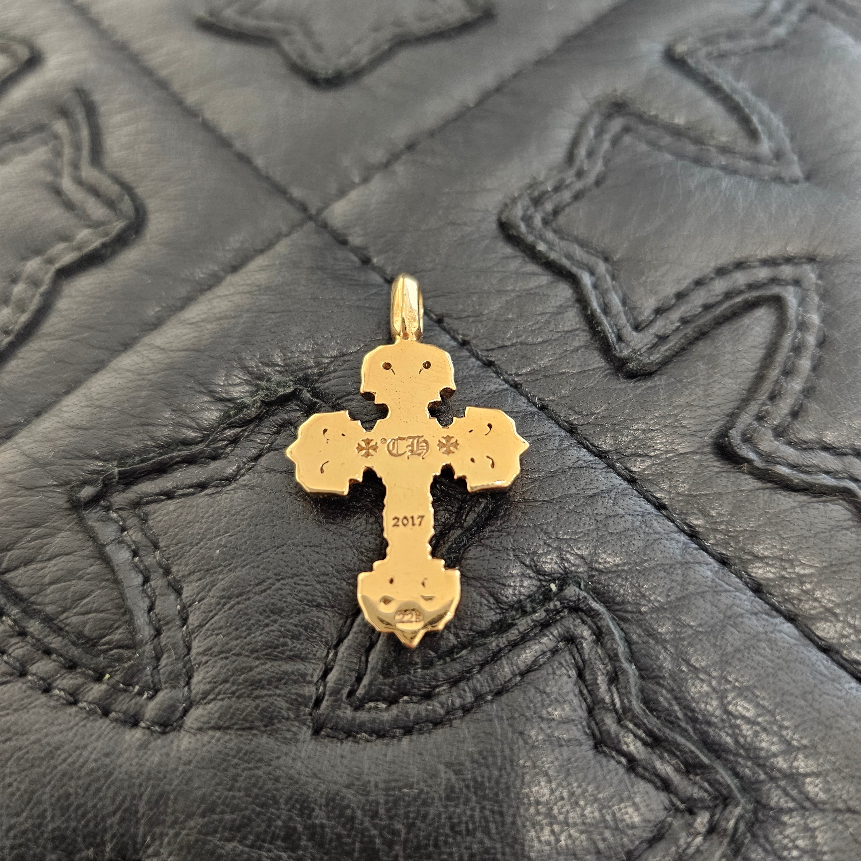 CHROME HEARTS 22K Tiny Filigree Cross Diamond Pendent Top クロムハーツ 22K タイニーフィリグリークロス ダイヤモンド ペンダントトップ