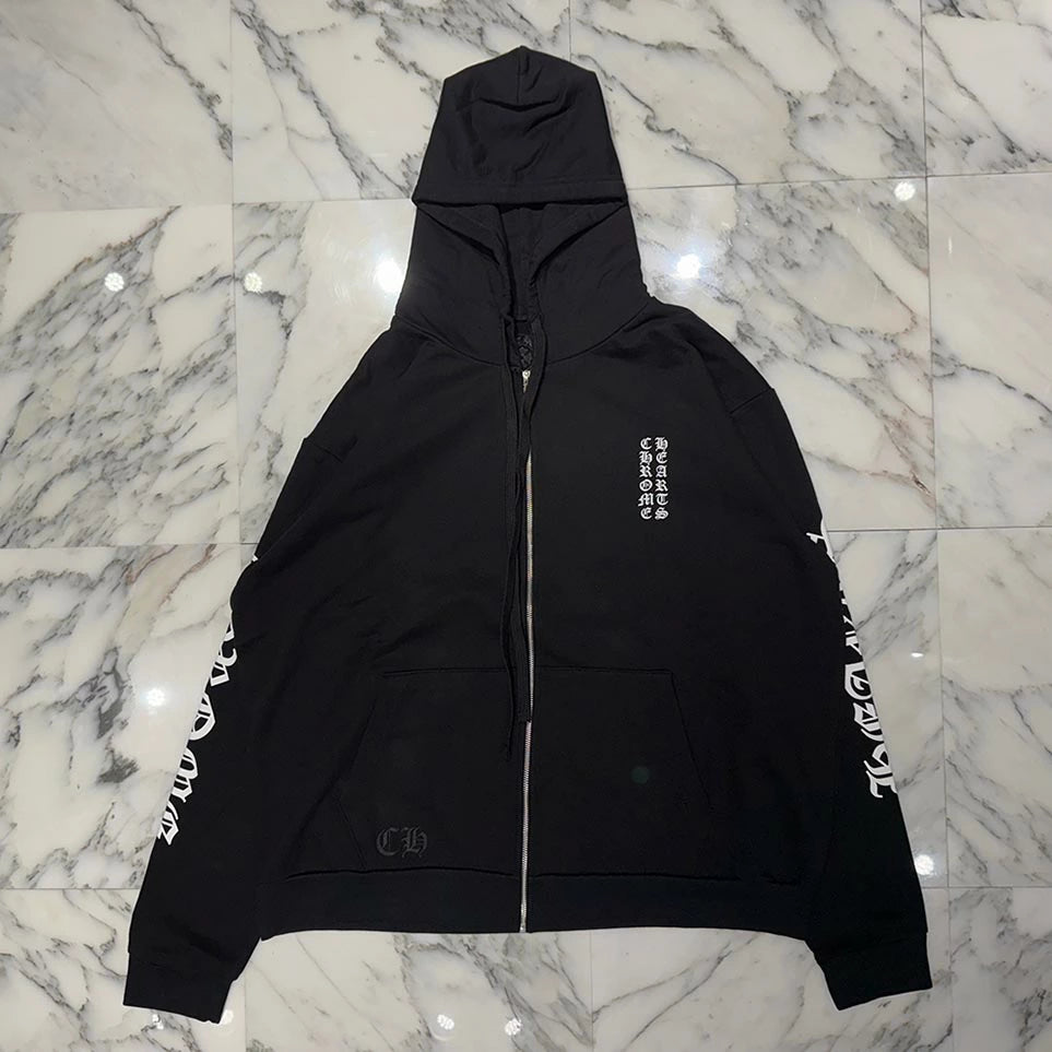 CHROME HEARTS Vertical Logo Zip Up Hoodie Size XL クロムハーツ ヴァーティカルロゴ ジップアップフーディー サイズXL