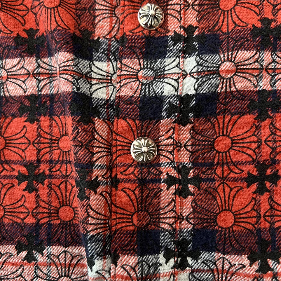 CHROME HEARTS Loose Ends Check Shirt Size S クロムハーツ ルーズエンド チェックシャツ サイズS