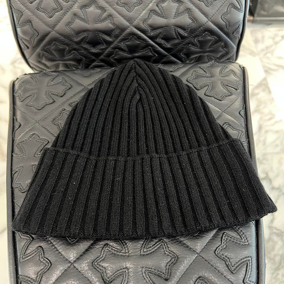 CHROME HEARTS Cashmere 1 Cross Leather Patch Beanie Size ONE SIZE (22cm) クロムハーツ カシミヤ 1 クロス レザーパッチ ビーニー サイズONE SIZE (22cm)