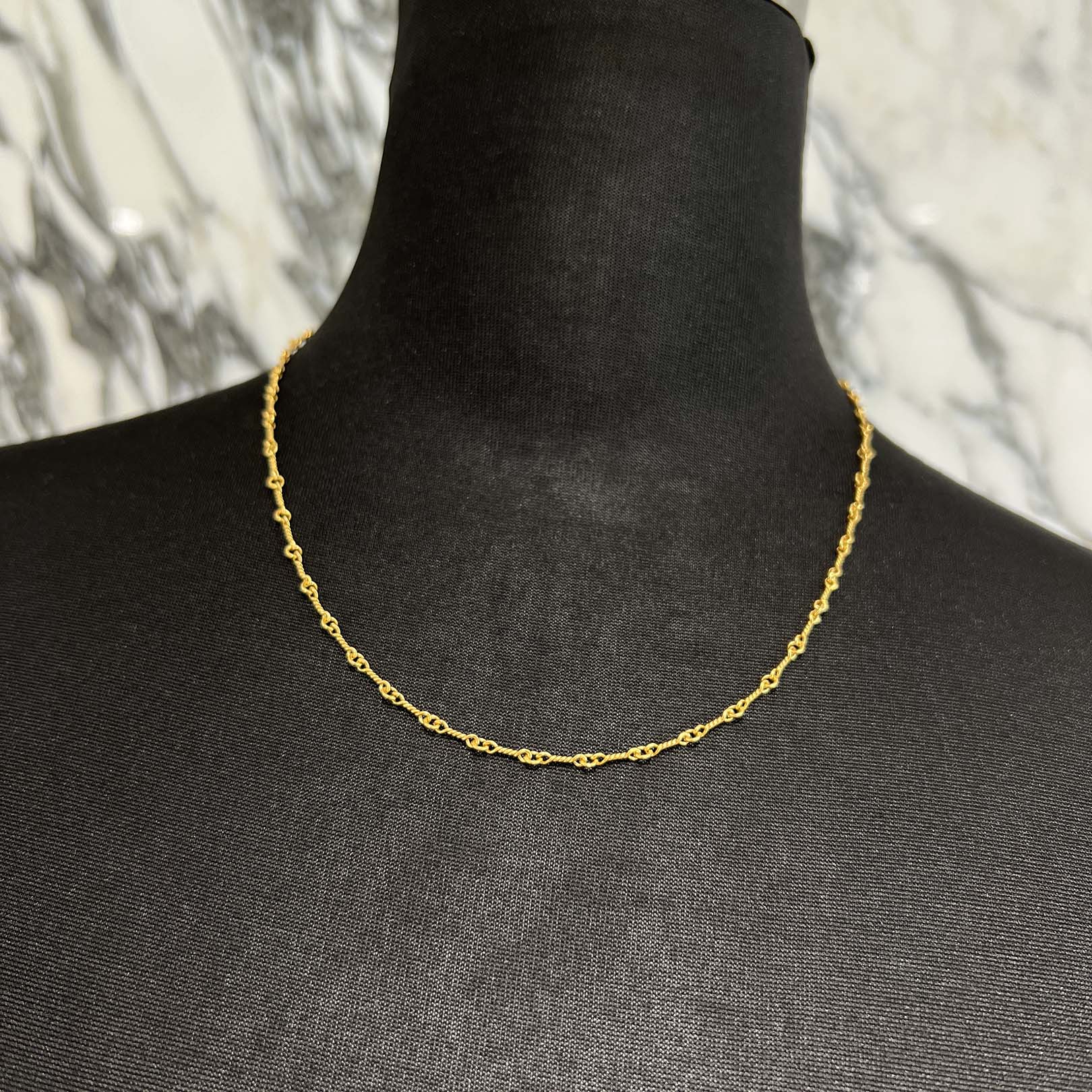 CHROME HEARTS 22K Twist Chain Necklace Size 18 Inch クロムハーツ 22K ツイストチェーン ネックレス サイズ18インチ