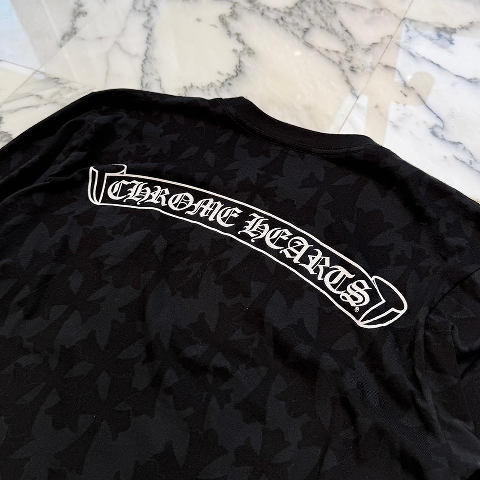 CHROME HEARTS 2024SS Graveyard Cemetery Cross Long Sleeve Tee Size XL クロムハーツ グレイブヤード セメタリークロス ロングスリーブTシャツ 総柄 サイズXL