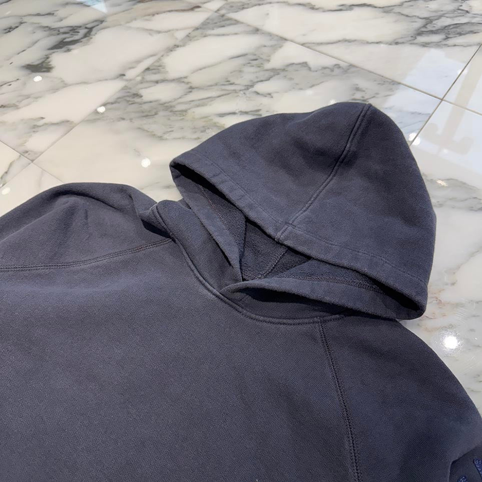 CHROME HEARTS Y NOT Triple Cross Leather Patch Pullover Hoodie Size L クロムハーツ ワイノット トリプスクロス レザーパッチ プルオーバーフーディ サイズL