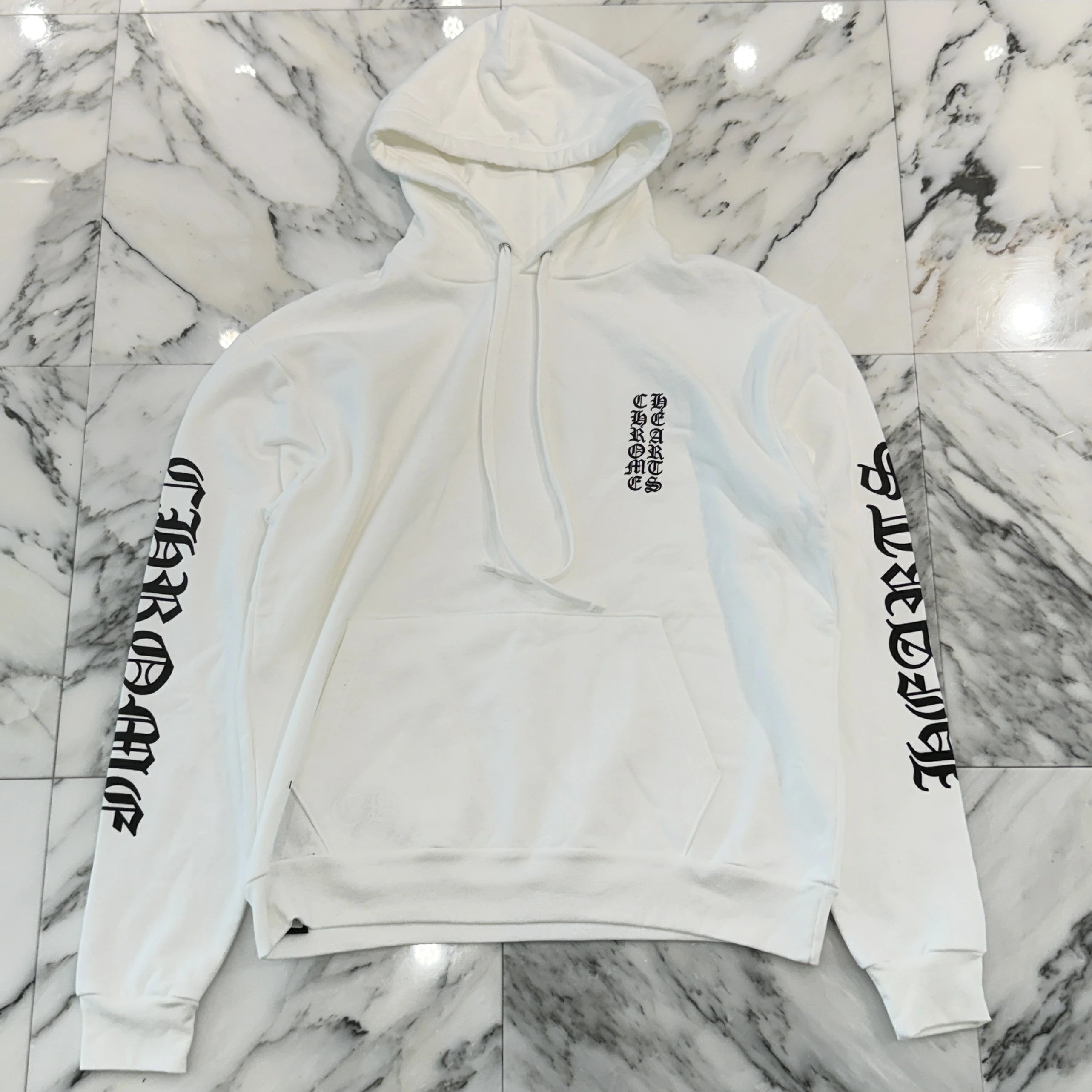 CHROME HEARTS Vertical Logo Pullover Hoodie Size L クロムハーツ ヴァーティカルロゴ プルオーバーフーディー サイズL