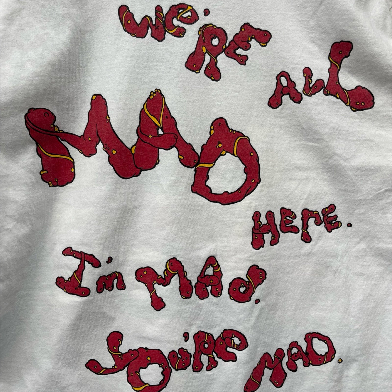 Vintage 90's ALICE IN WONDRLAND "WE'RE ALL MAD" Cheshire Cat S/S Tee Size L