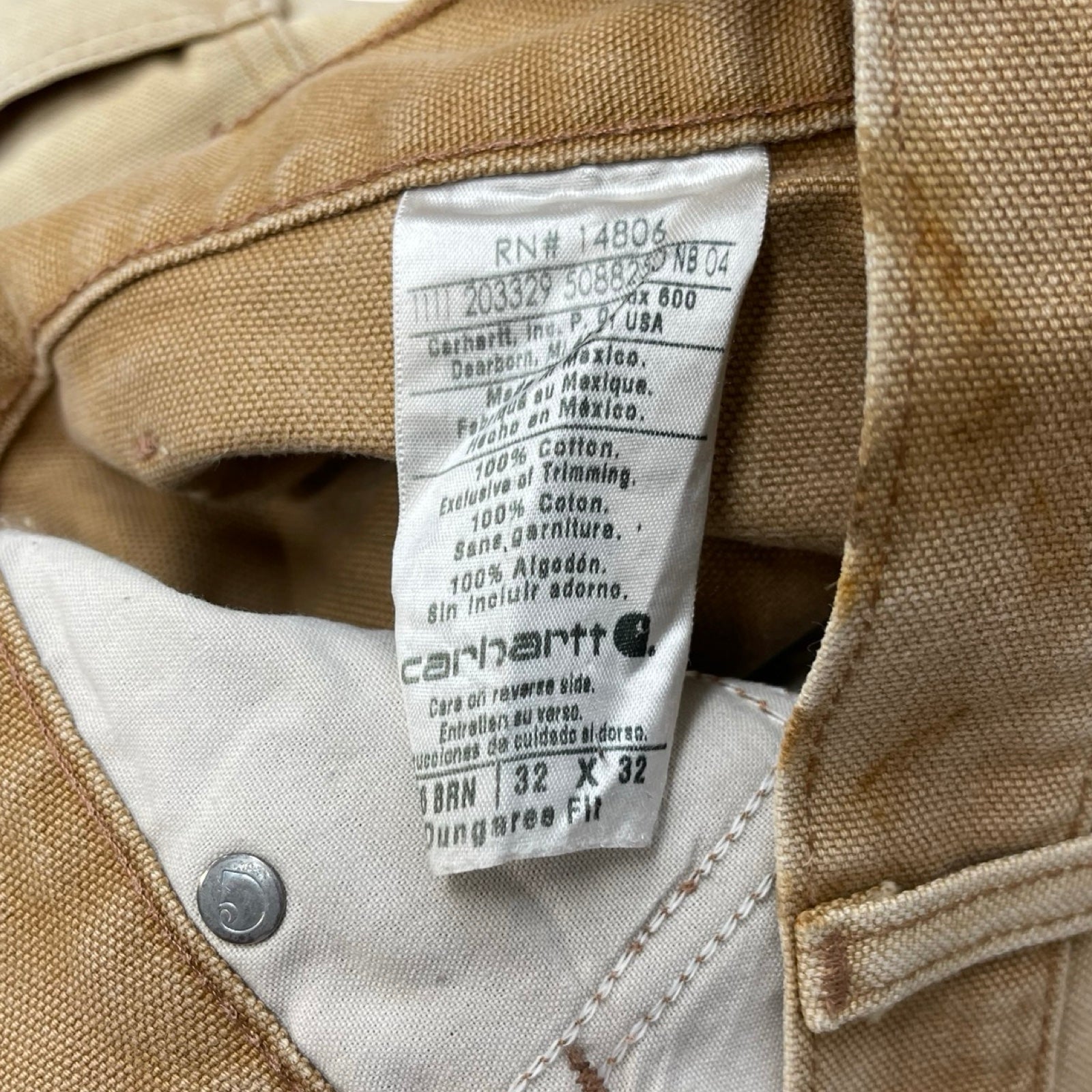 Carhartt Double Knee Denim Painter Pants Size 32×32