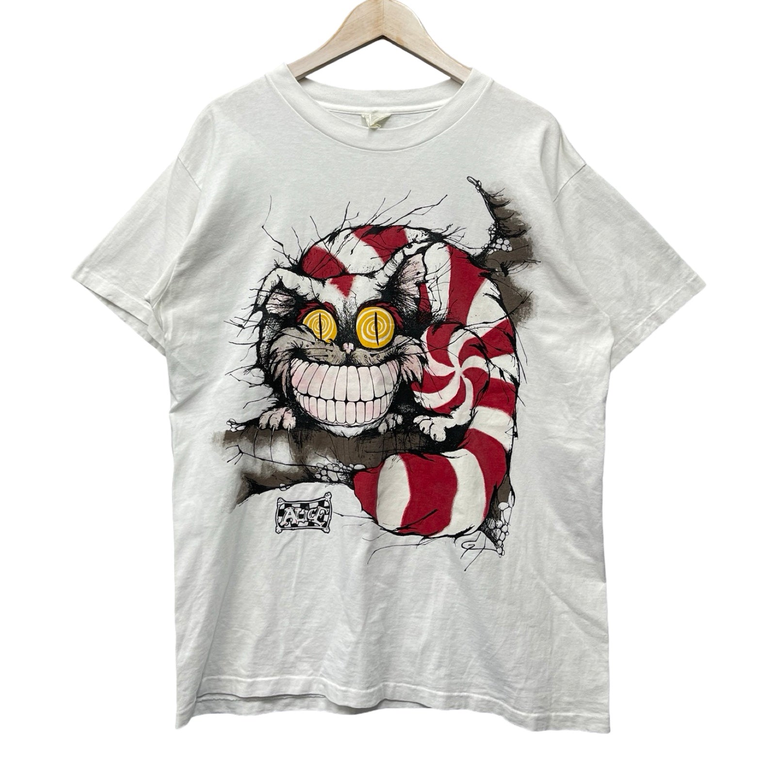 Vintage 90's ALICE IN WONDRLAND "WE'RE ALL MAD" Cheshire Cat S/S Tee Size L