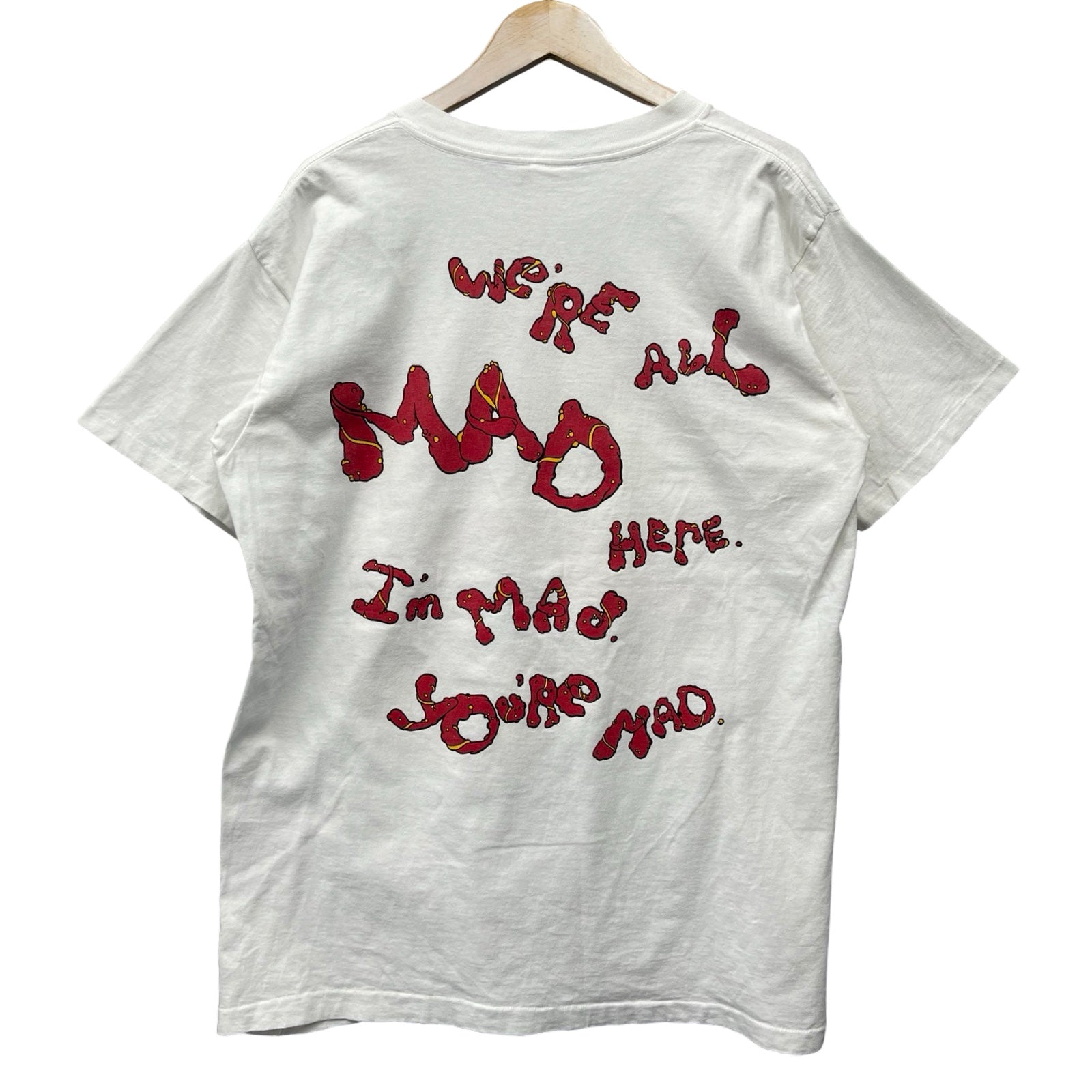 Vintage 90's ALICE IN WONDRLAND "WE'RE ALL MAD" Cheshire Cat S/S Tee Size L