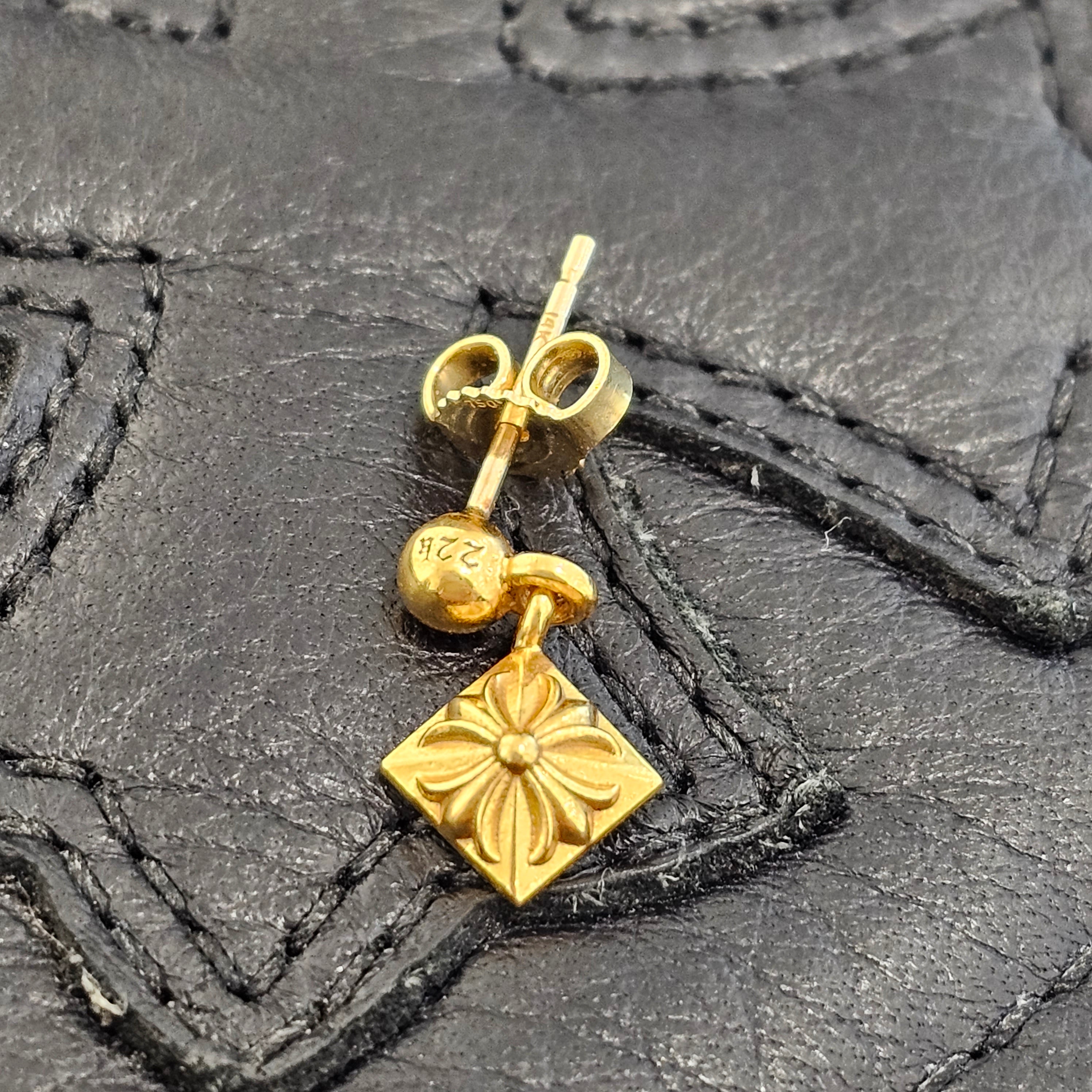 CHROME HEARTS 22K DROP PYRAMID PLS Earring クロムハーツ 22K ドロップ ピラミッド PLSイヤリング