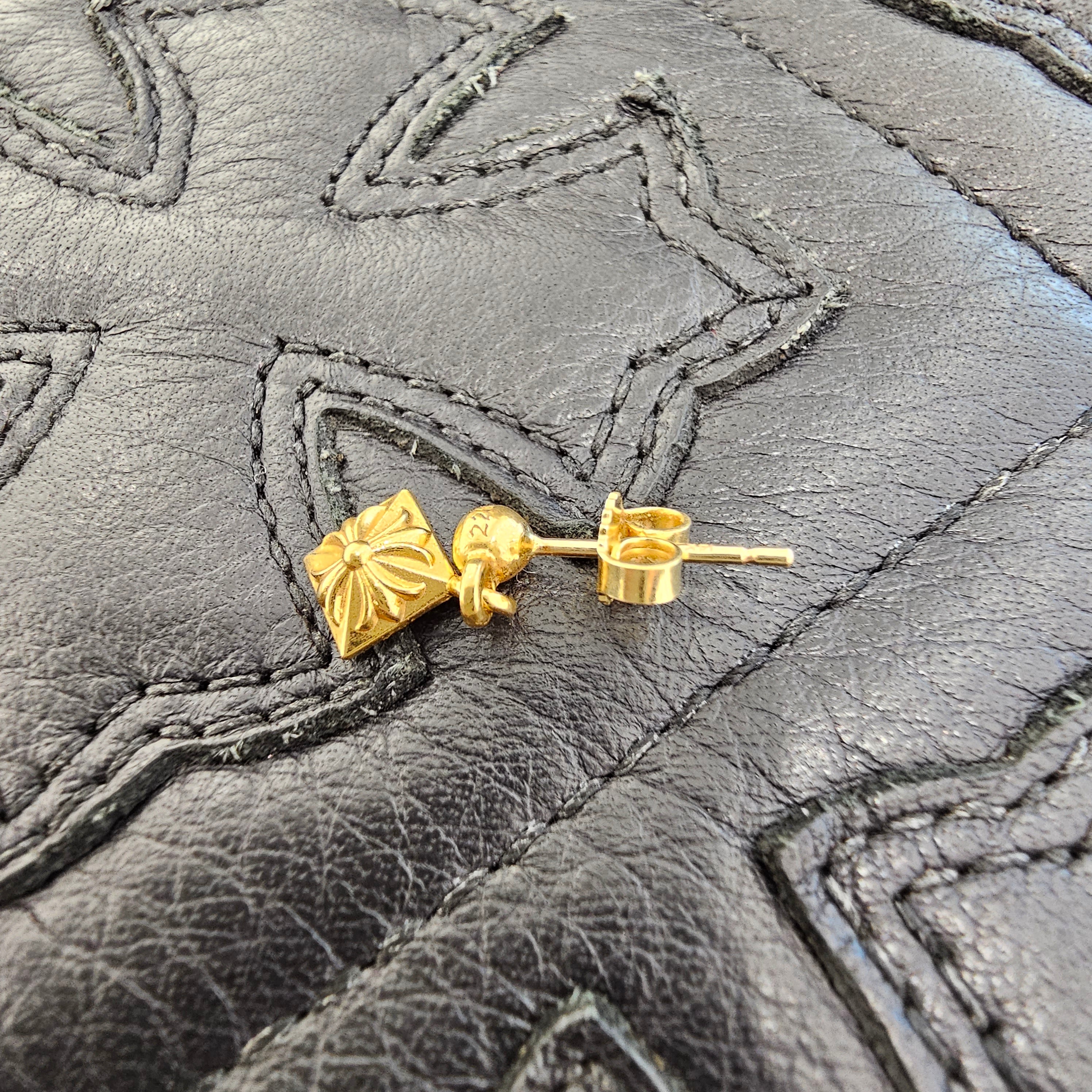 CHROME HEARTS 22K DROP PYRAMID PLS Earring クロムハーツ 22K ドロップ ピラミッド PLSイヤリング